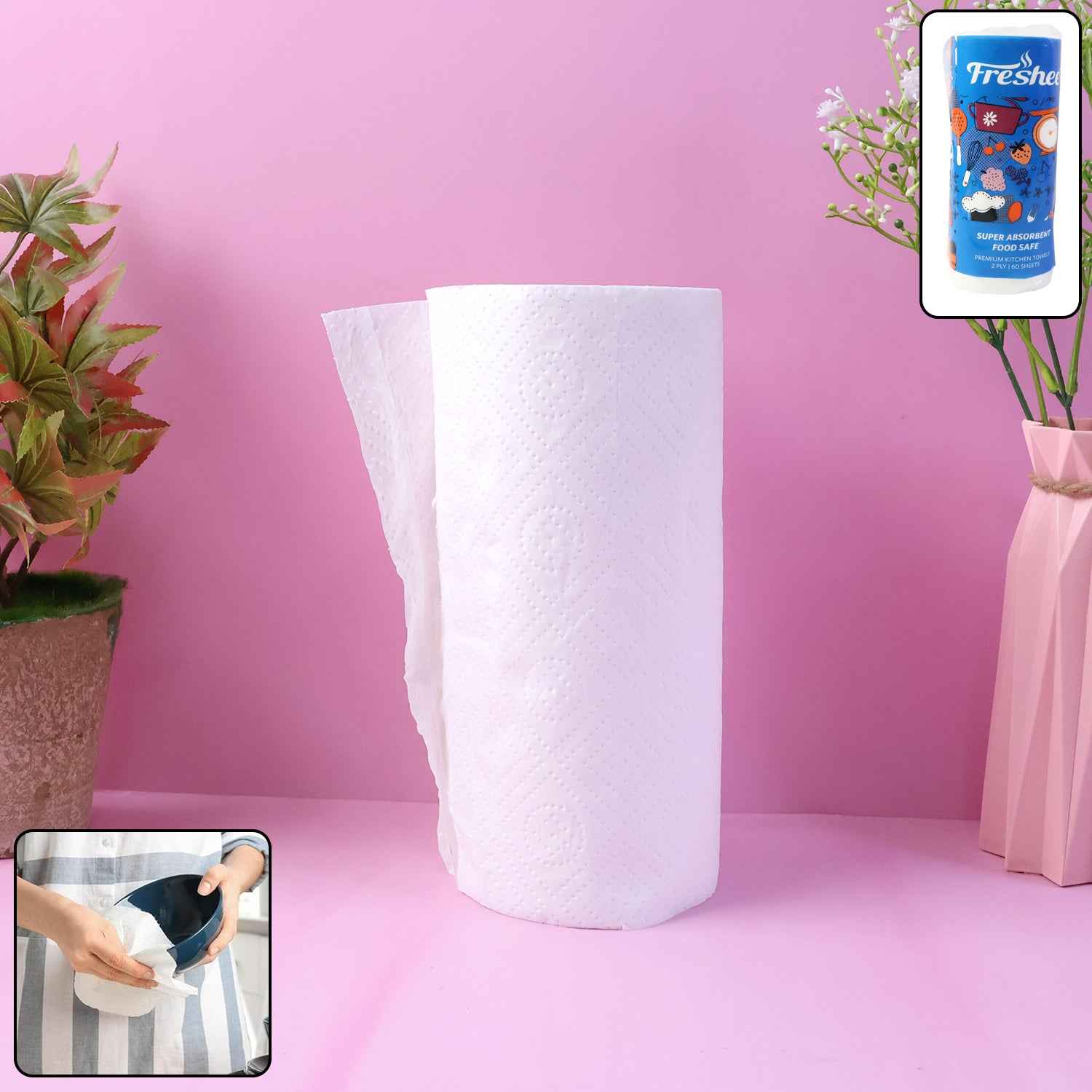 Freshee Kitchen Paper Towel Roll - 60 Sheets (21.5 22 Cm Each)