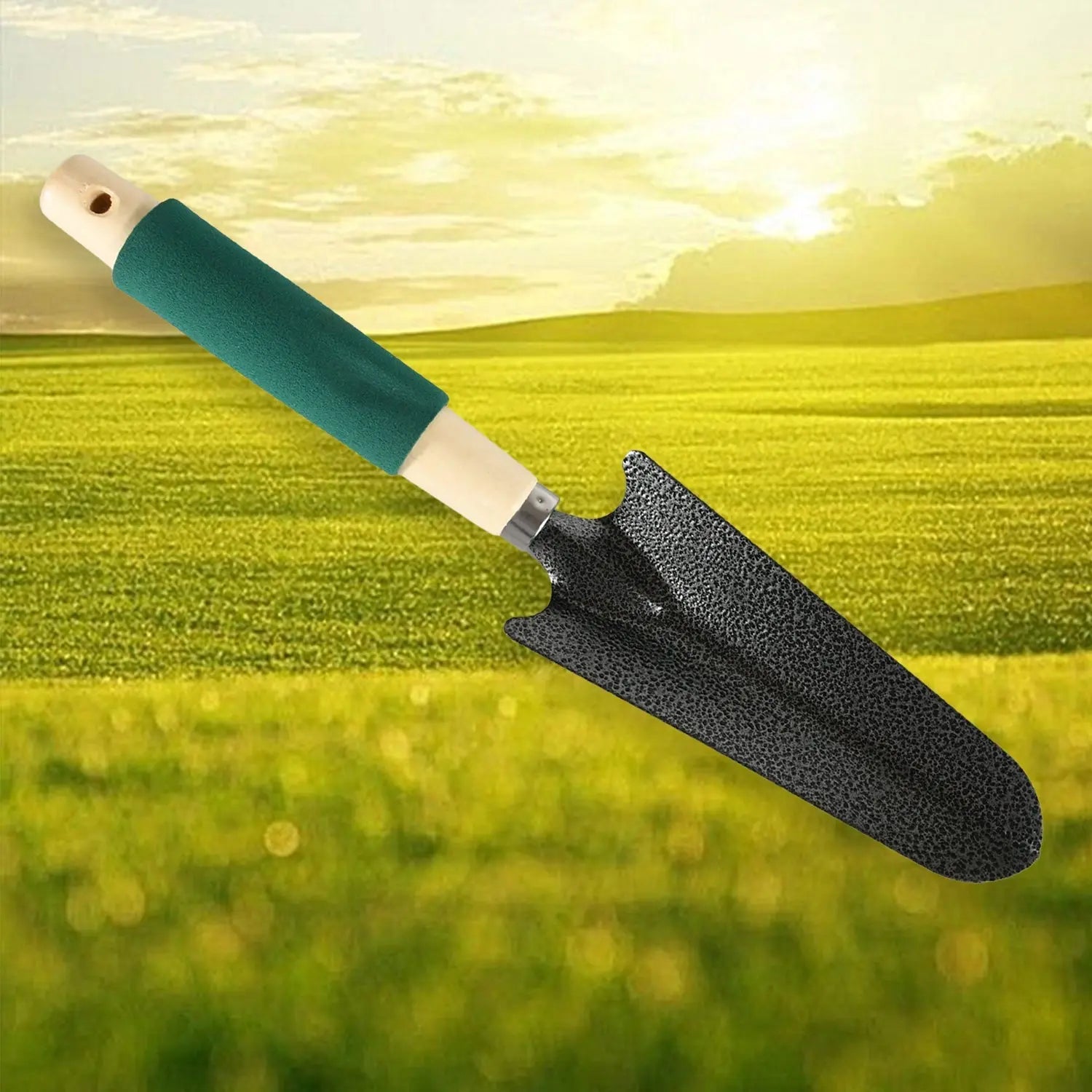 Gardening Tools - Hand Cultivator, Trowel, Heavy Duty with Ergonomic Wooden Handle for Transplanting and Digging (3 Pcs Set) Variety Bazaar