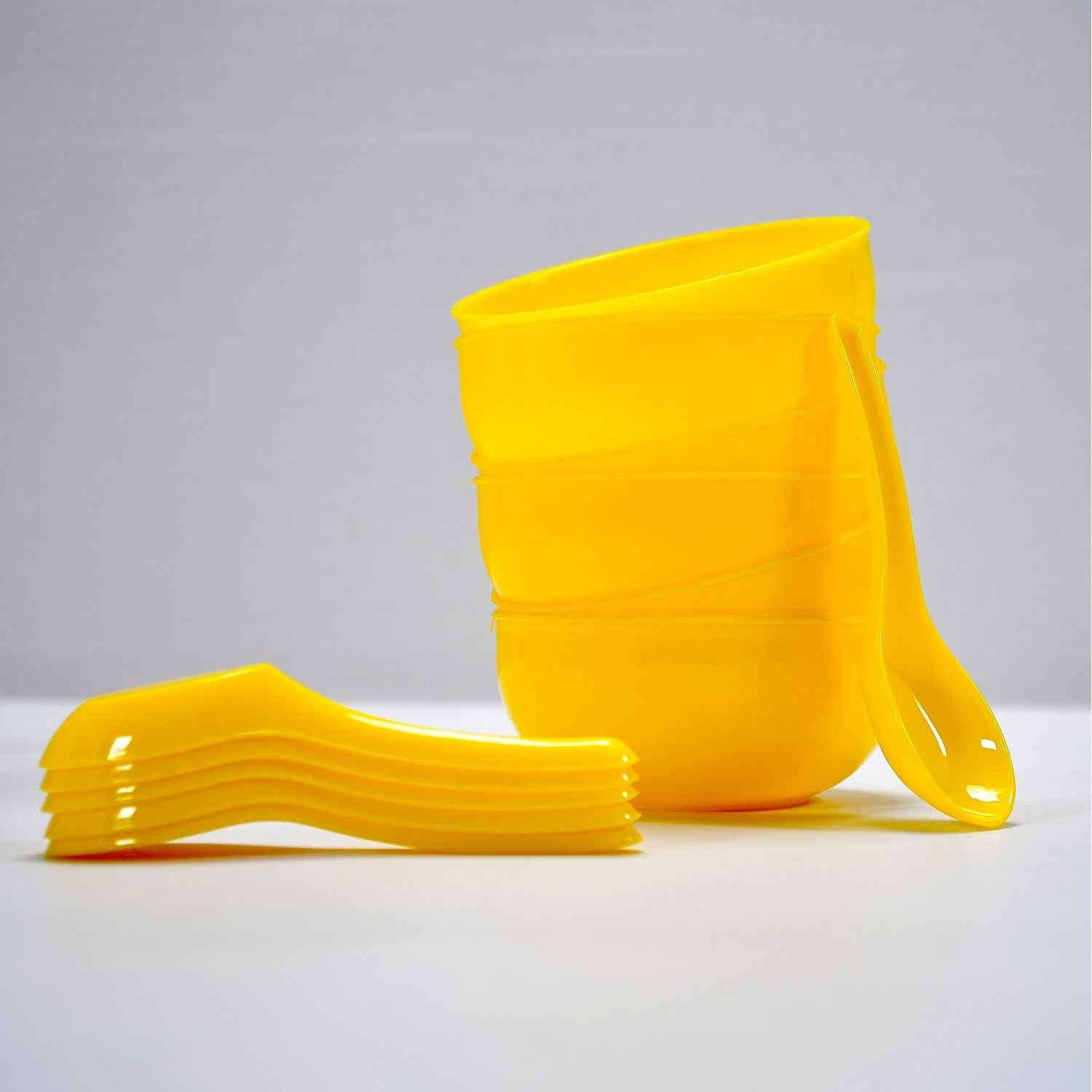 5105 Soup Bowl Spoon Set Plastic For Kitchen Home Use