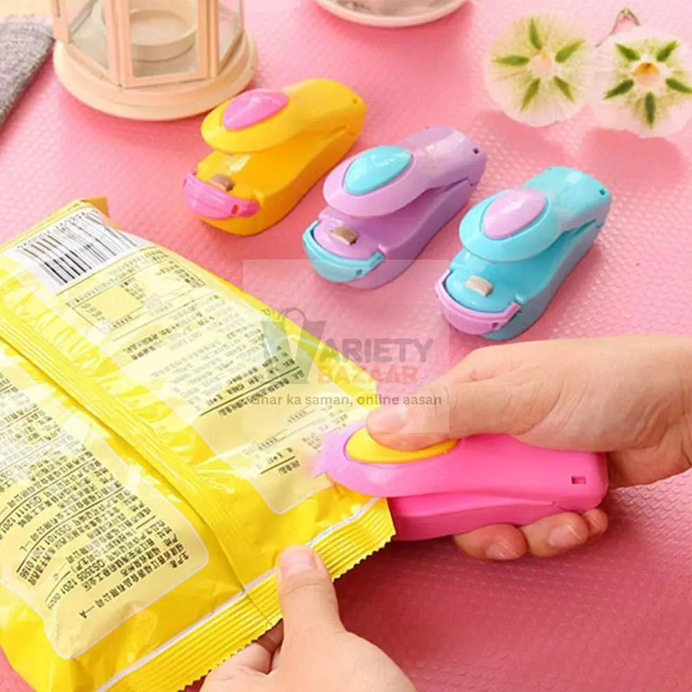 Hand Held Sealer (Mini Sealing Machine / Mix Color / 1 Pc) Variety Bazaar