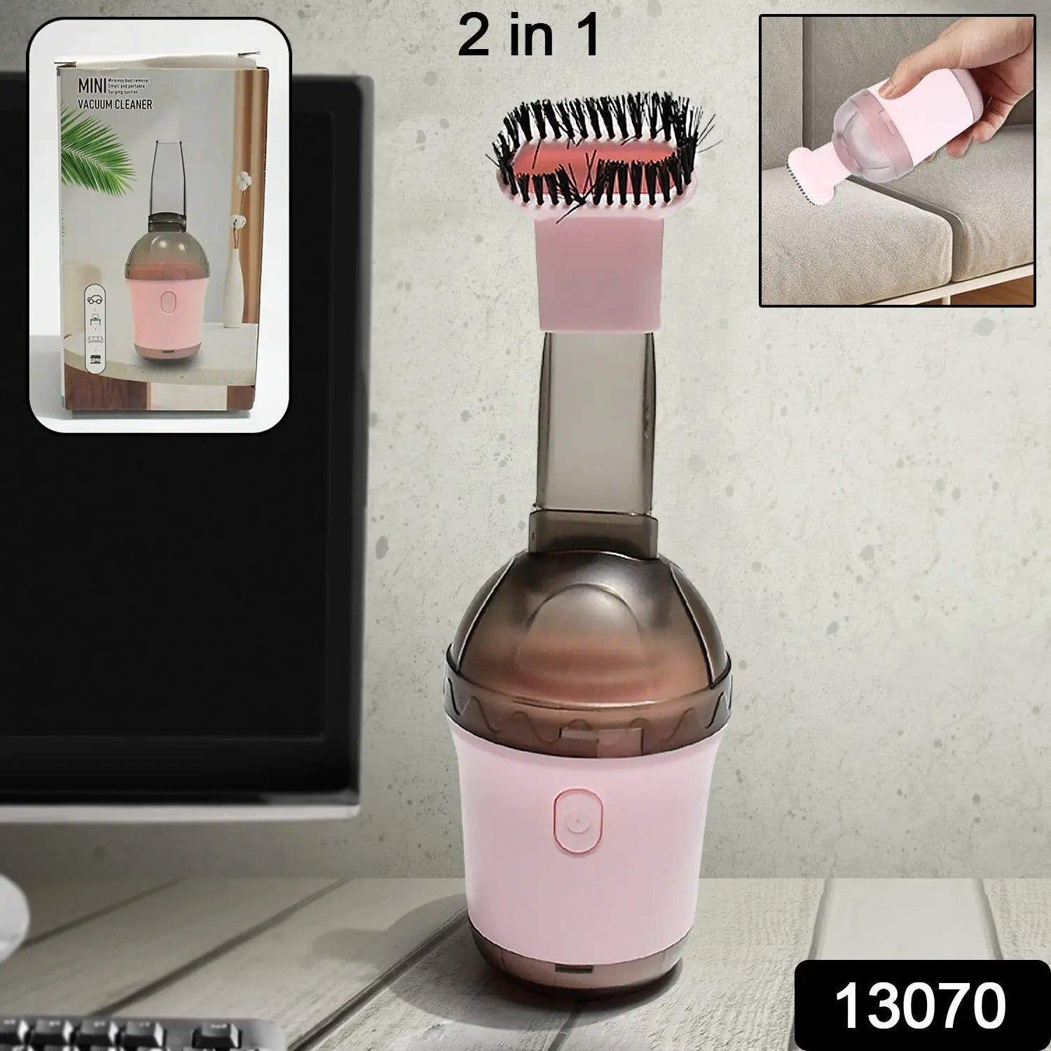 Handheld Vacuum Cleaner, Cordless Desktop Vacuum Cleaner One Button Switch for Office (1 pc) Variety Bazaar