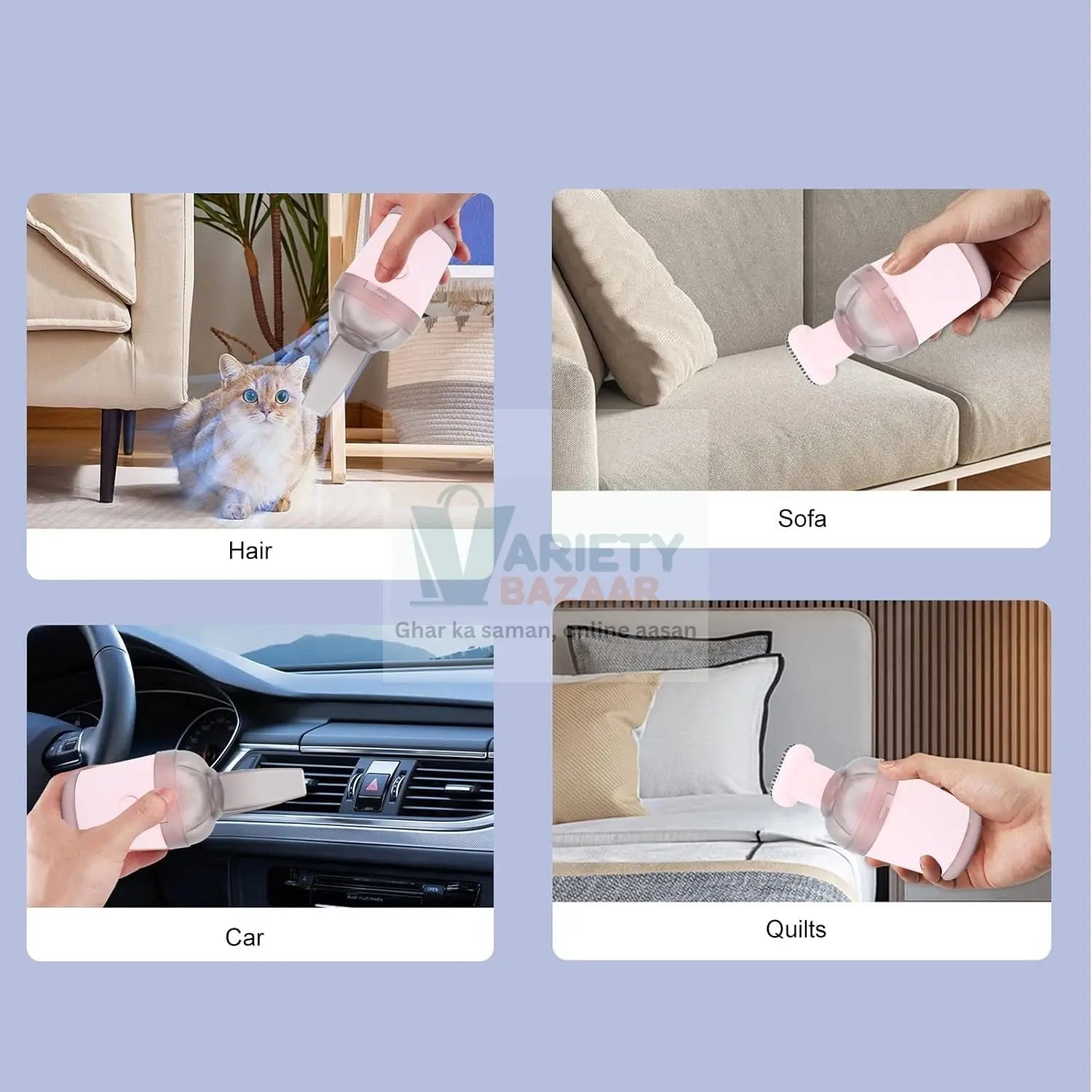 Handheld Vacuum Cleaner, Cordless Desktop Vacuum Cleaner One Button Switch for Office (1 pc) Variety Bazaar
