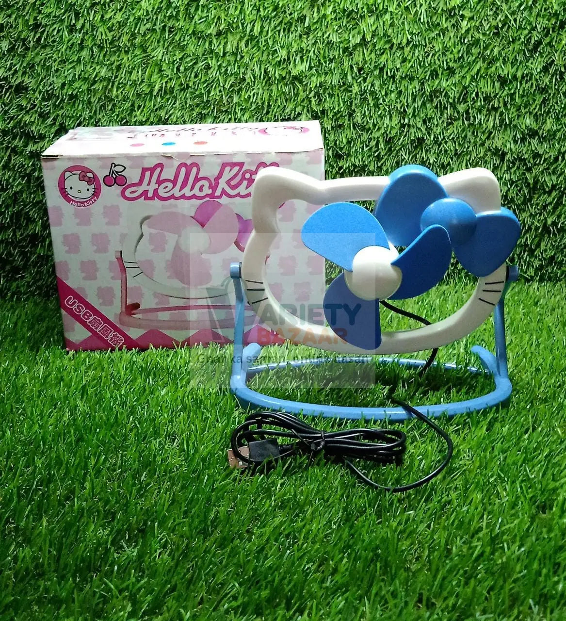 Hello Kitty USB Mini Fan: Cute, Quiet & Portable Desk Buddy (Battery Not Included) Variety Bazaar