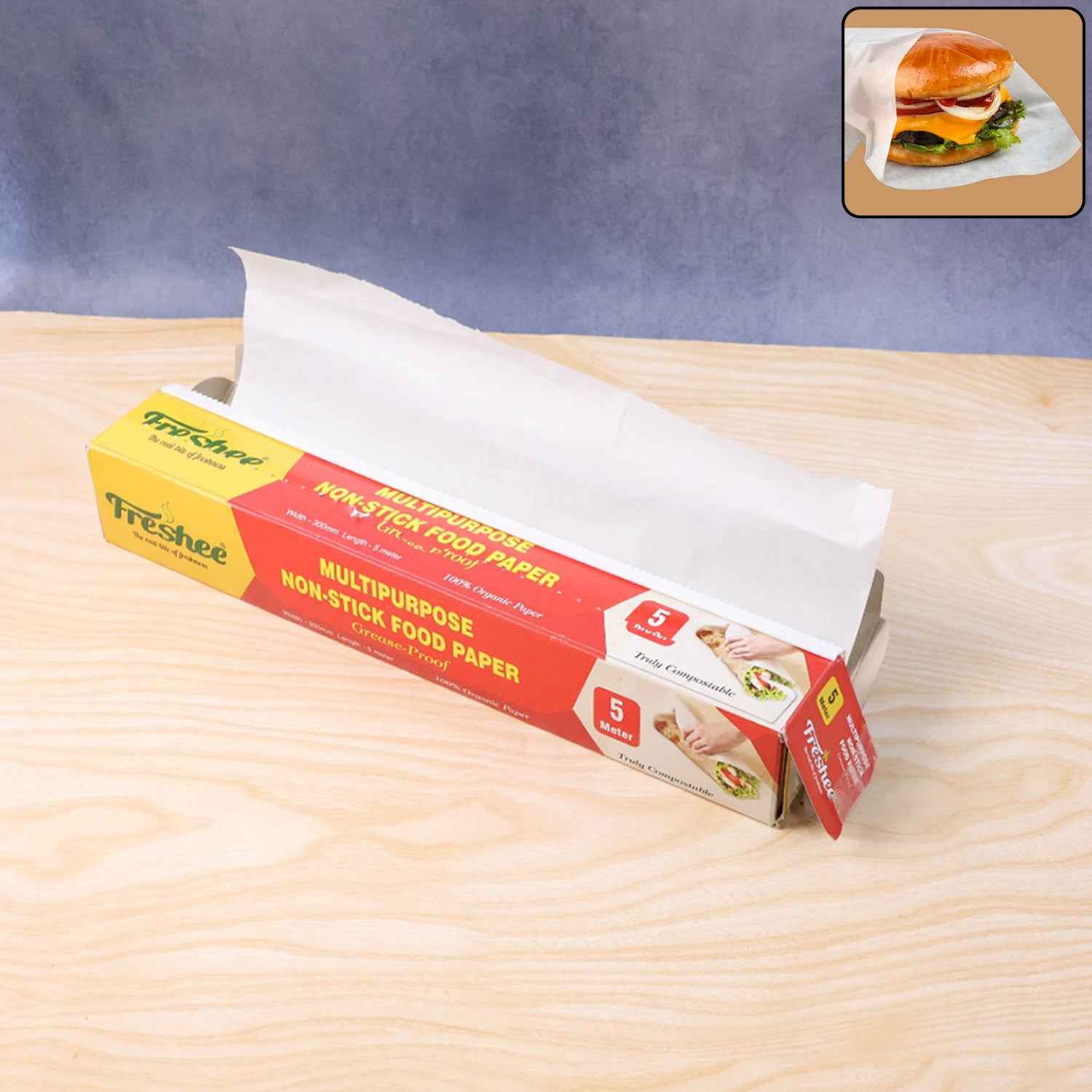Freshee Multipurpose Grease-proof Non-stick Food Paper Roll 300 Mm 5 Meter