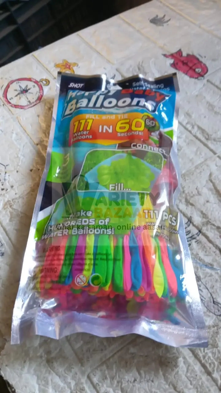 Holi Magic Water Balloons for Kids - 111 pcs (Multicolor) Variety Bazaar