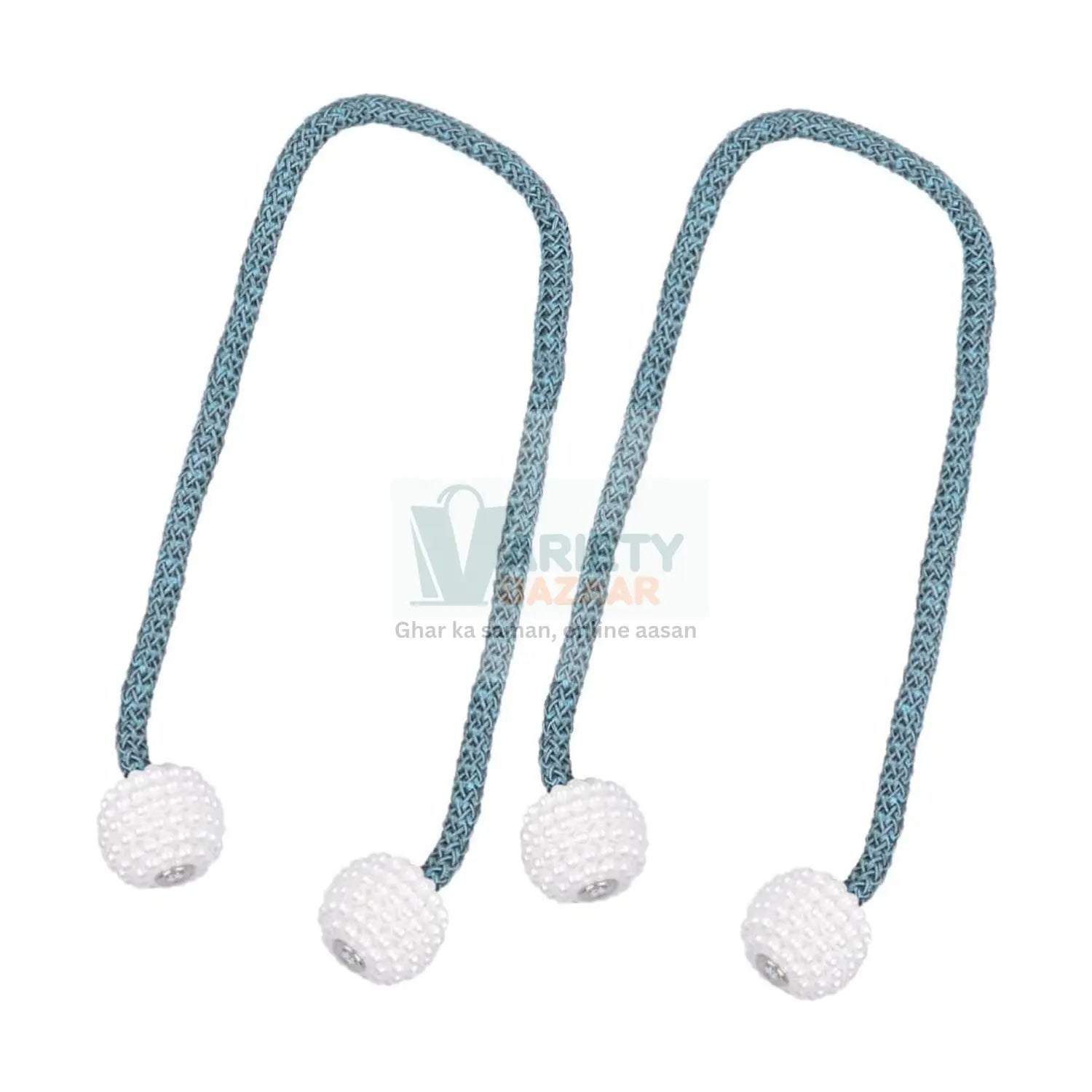 Home Magnetic Curtain Tiebacks, Straps, Buckle, Clips Rope Straps Window Curtain Bracket Decoration, Pearl Decorative Rope Holdback Holder for Window (2 Pc) travel sahayak