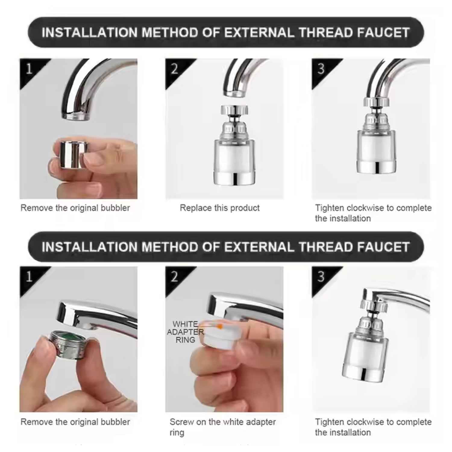 Water Faucet Extender Swivel Faucet Aerator (1 Pc)