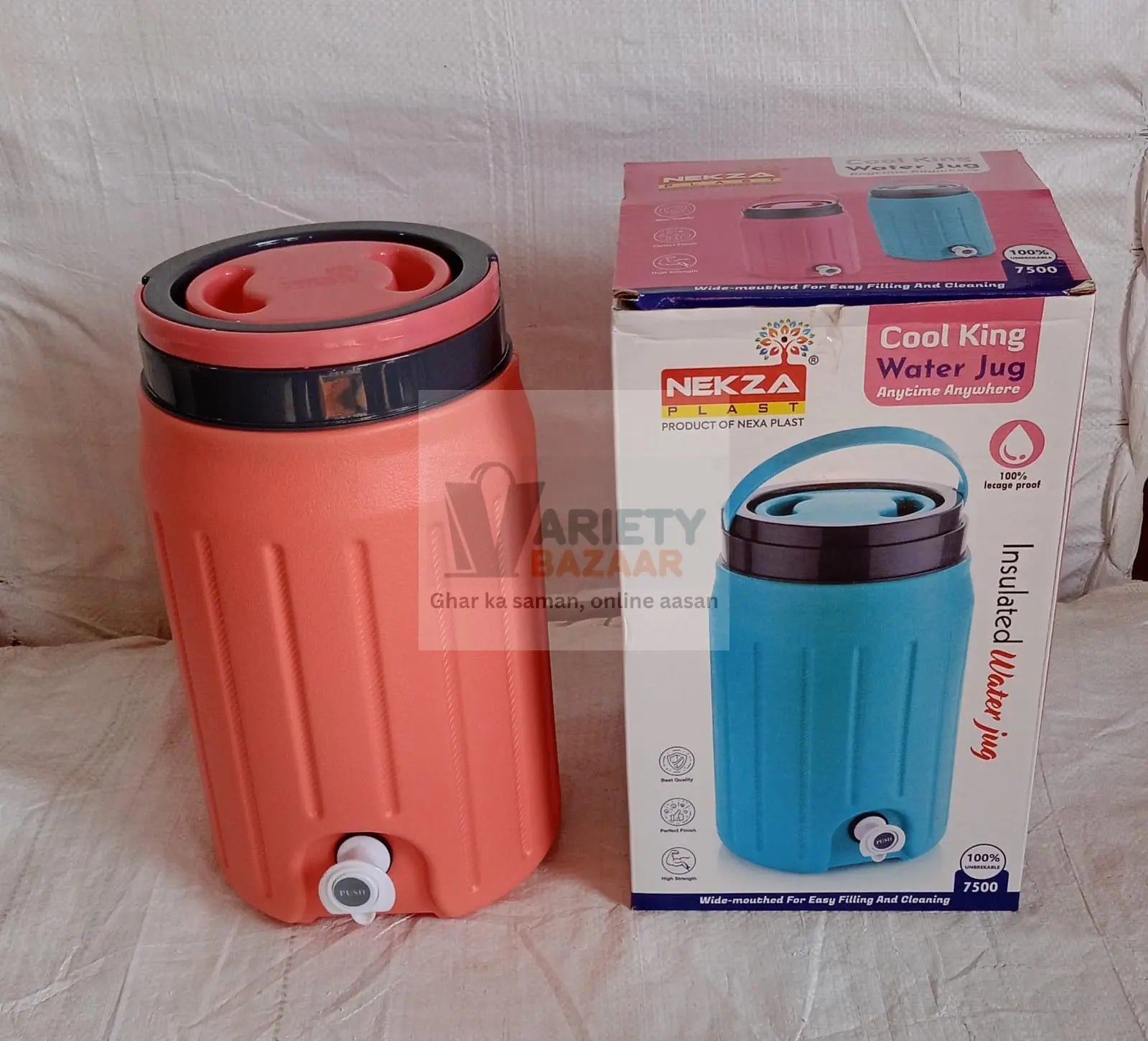 Insulated Plastic Water Rover Jug with a Sturdy Handle, Water Jug Camper with Tap Plastic Insulated Water Water Storage Cool Water Storage for Home & Travelling (2500ML, 7500ML, 12000ML) Travel Sahayak