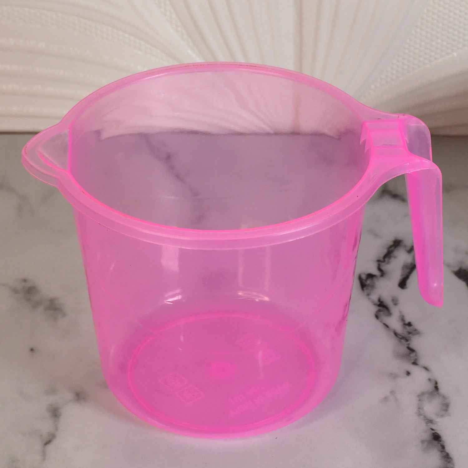 Plastic Round Transparent Bath Water Mug (1 Pc 1200 Ml Mix Color)