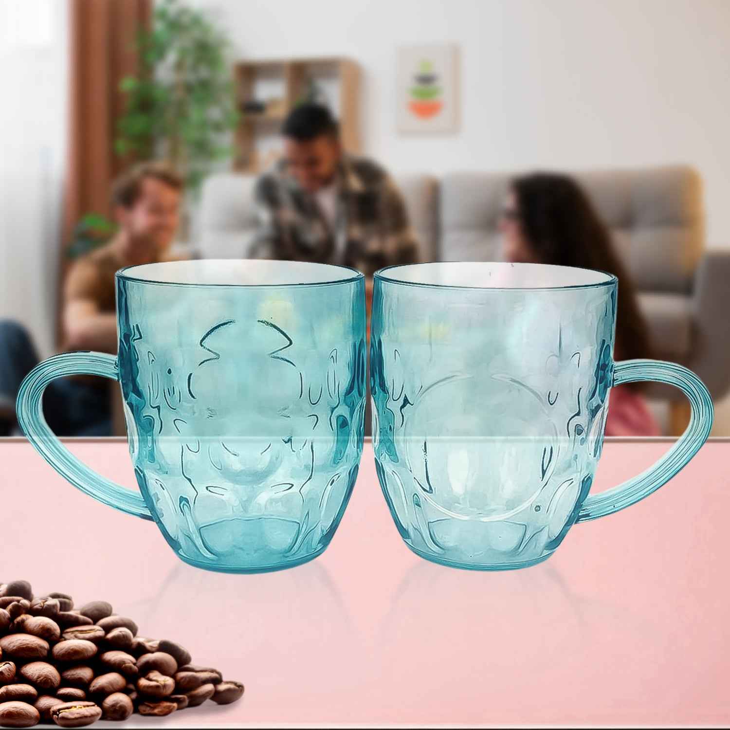 Apex Shake Mug Set 2 Pieces Durable Plastic Mugs (350ml) Approx