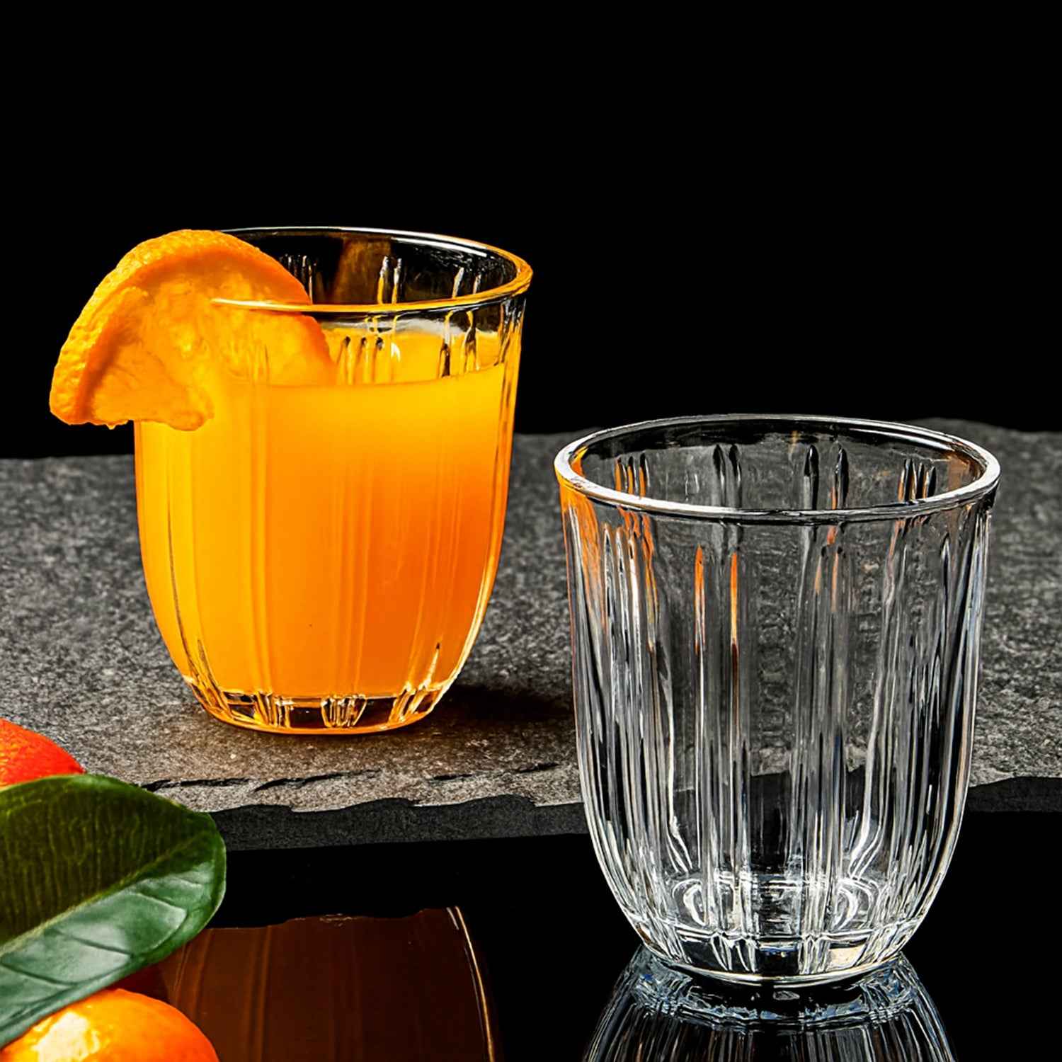 Premium Transparent Glass Tumbler Set (256ml 6 Pc)