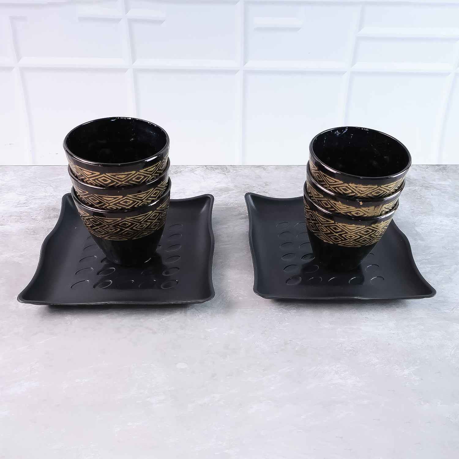 2 Bowl 6 Glass Snake Set ( 8 Pc Set )