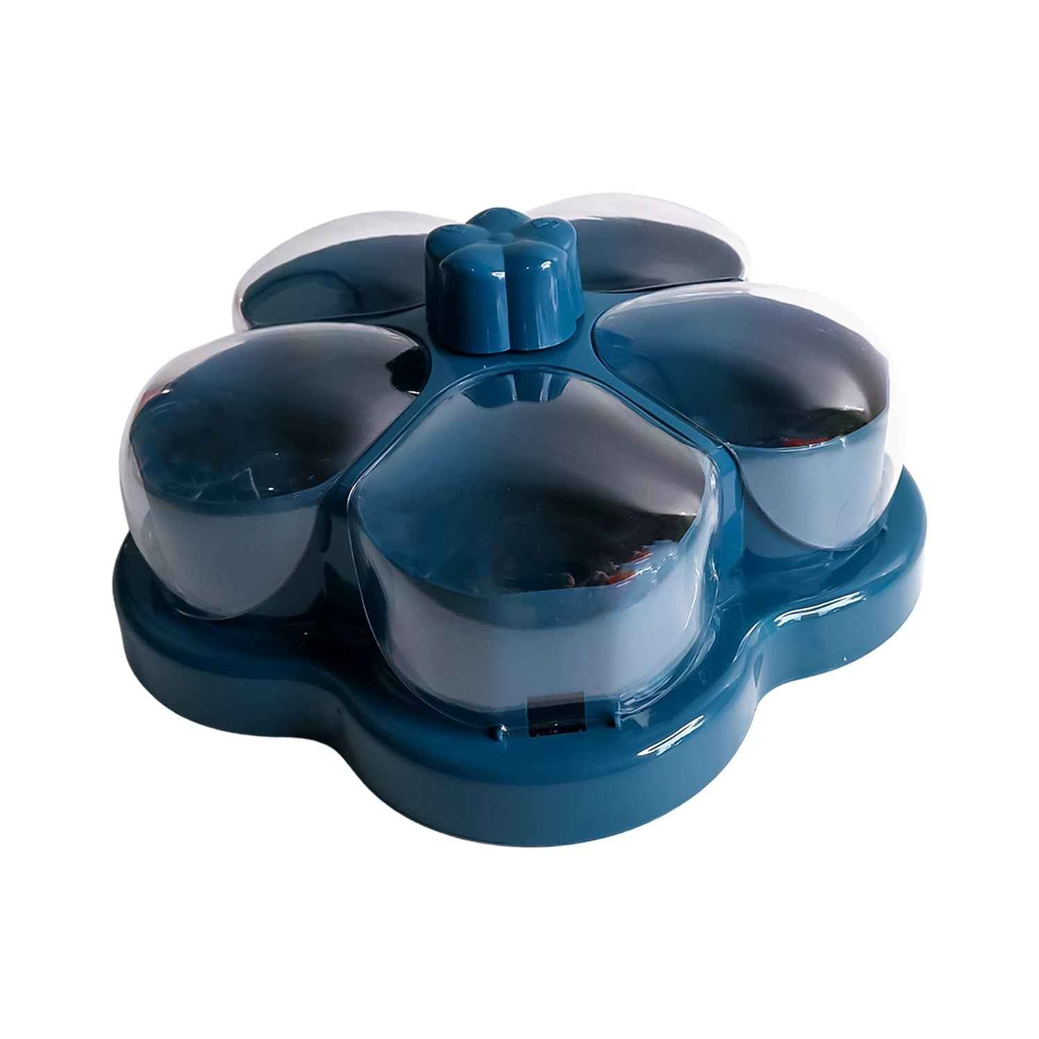 Lotus Shape Rotating Dry Fruit Snack Organizer Box With Compartments (1 Pc)