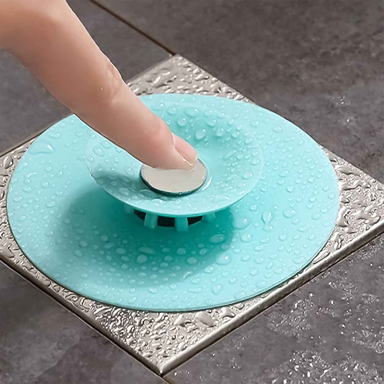 Creative 2-in-1 Light Green Silicone Sewer Sink Sealer Cover Drainer (Multicolour)