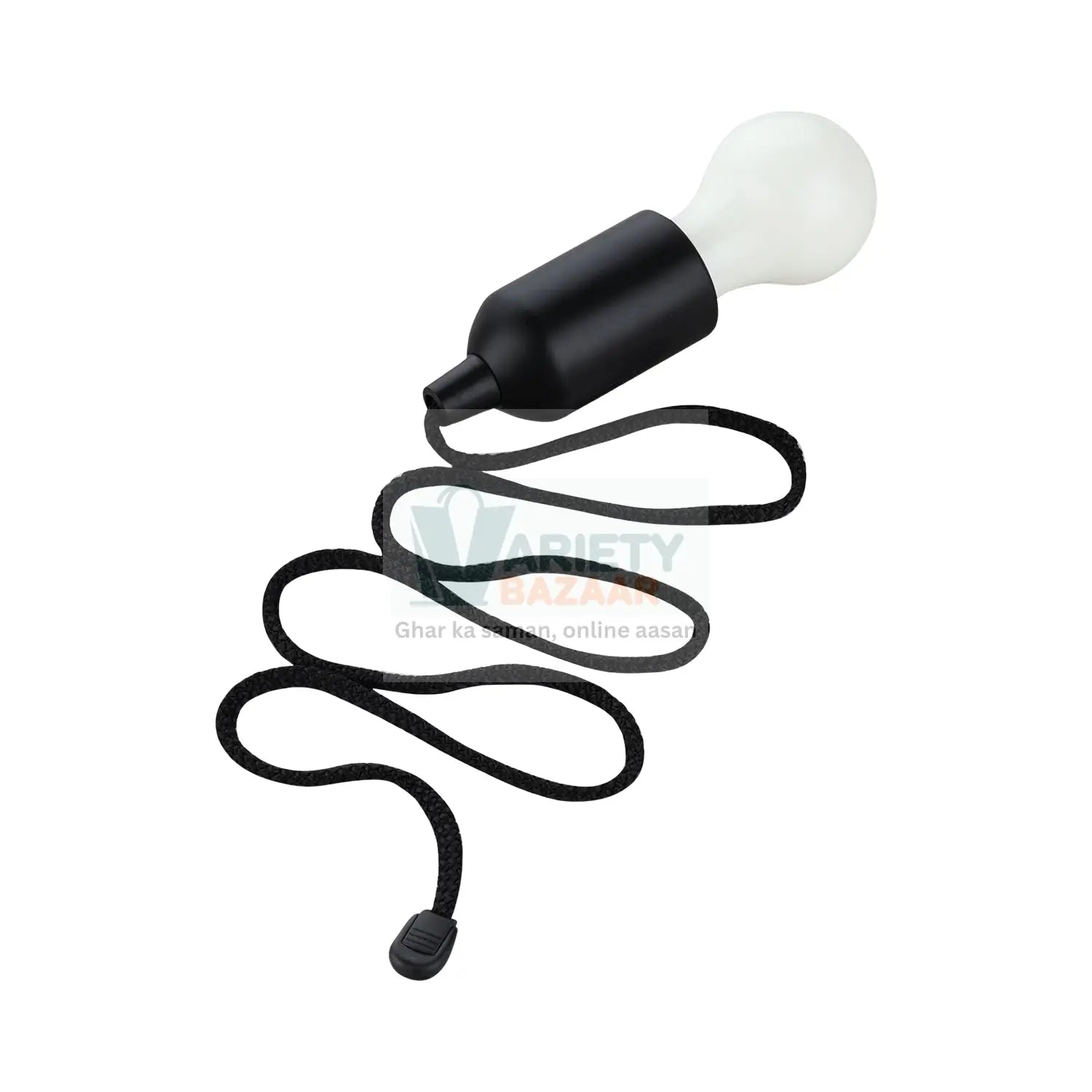 LED Pull Cord Light – Hanging Black LED Bulb (1 Pc) Variety Bazaar