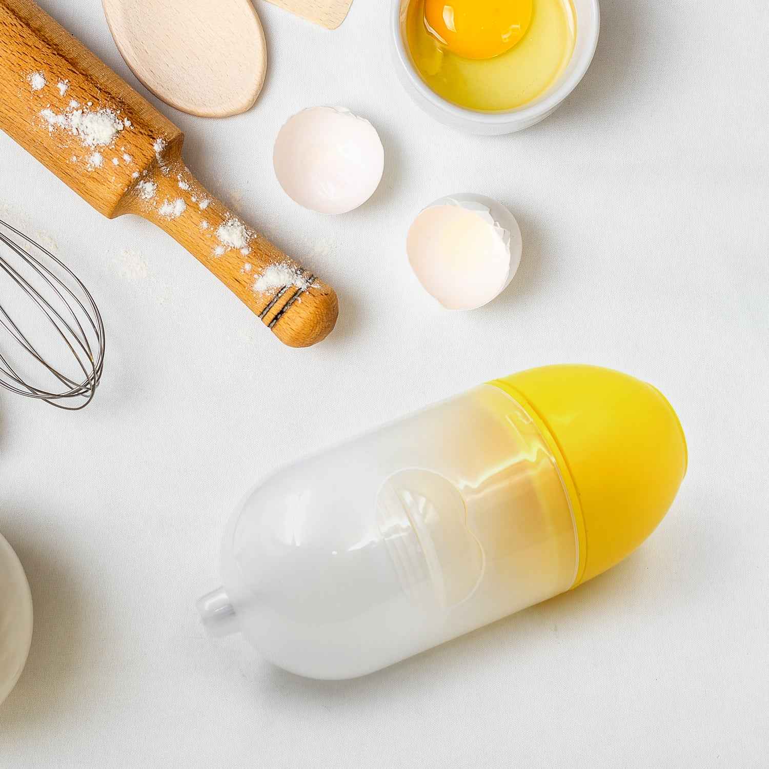 7156a Manual Egg Puller Scrambler Household White Egg Yolk Mixer Kitchen Tool Mix Manual Scrambler Convenient Without Breaking Eggs.