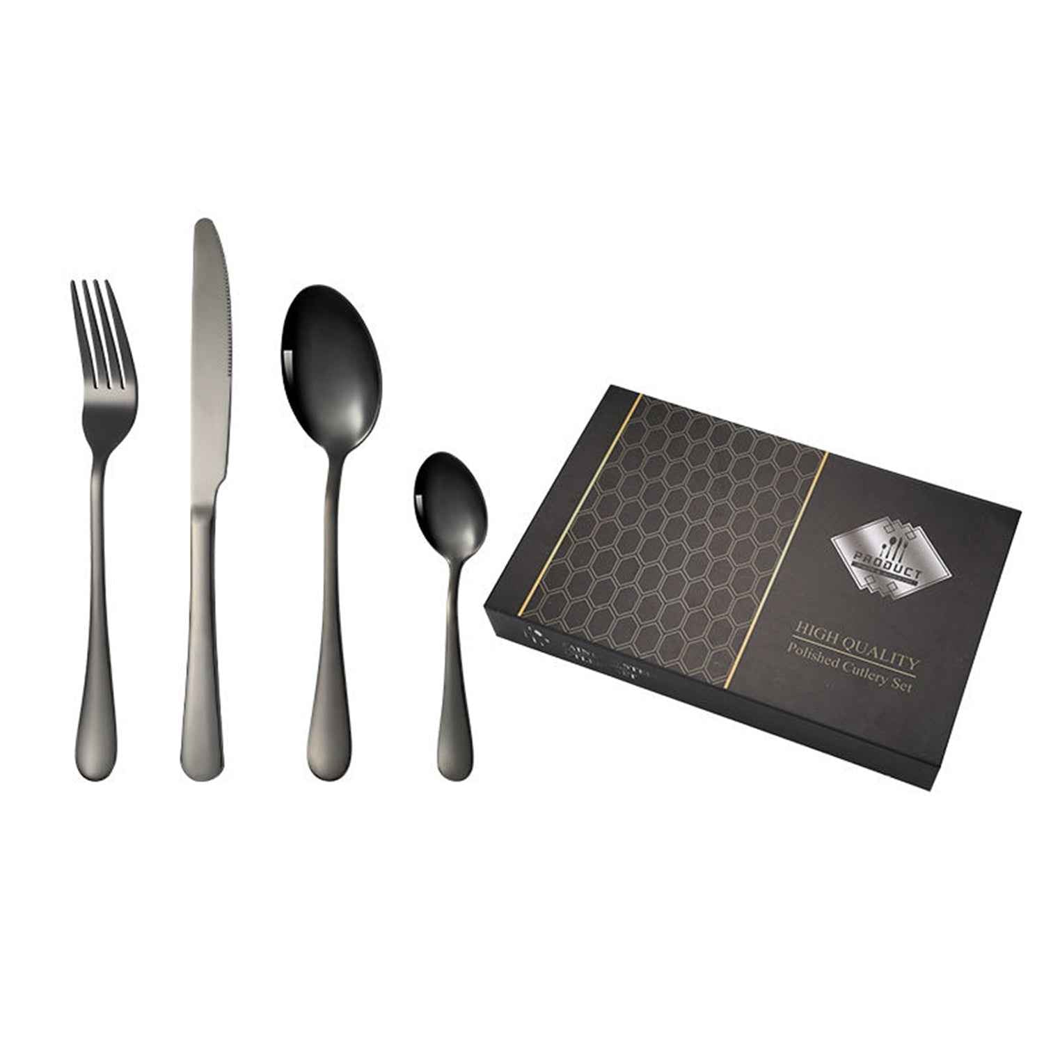 Premium Stainless Steel Polished Cutlery Set (24 Pc)