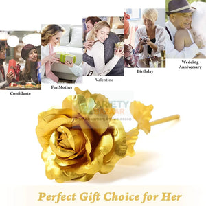Luxury Decorative Gold Plated Artificial Golden Rose with Premium Box travel sahayak