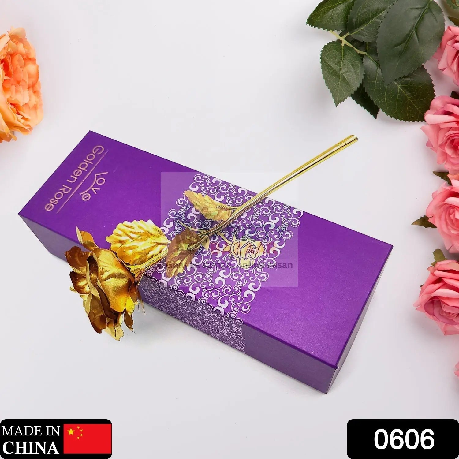 Luxury Decorative Gold Plated Artificial Golden Rose with Premium Box travel sahayak
