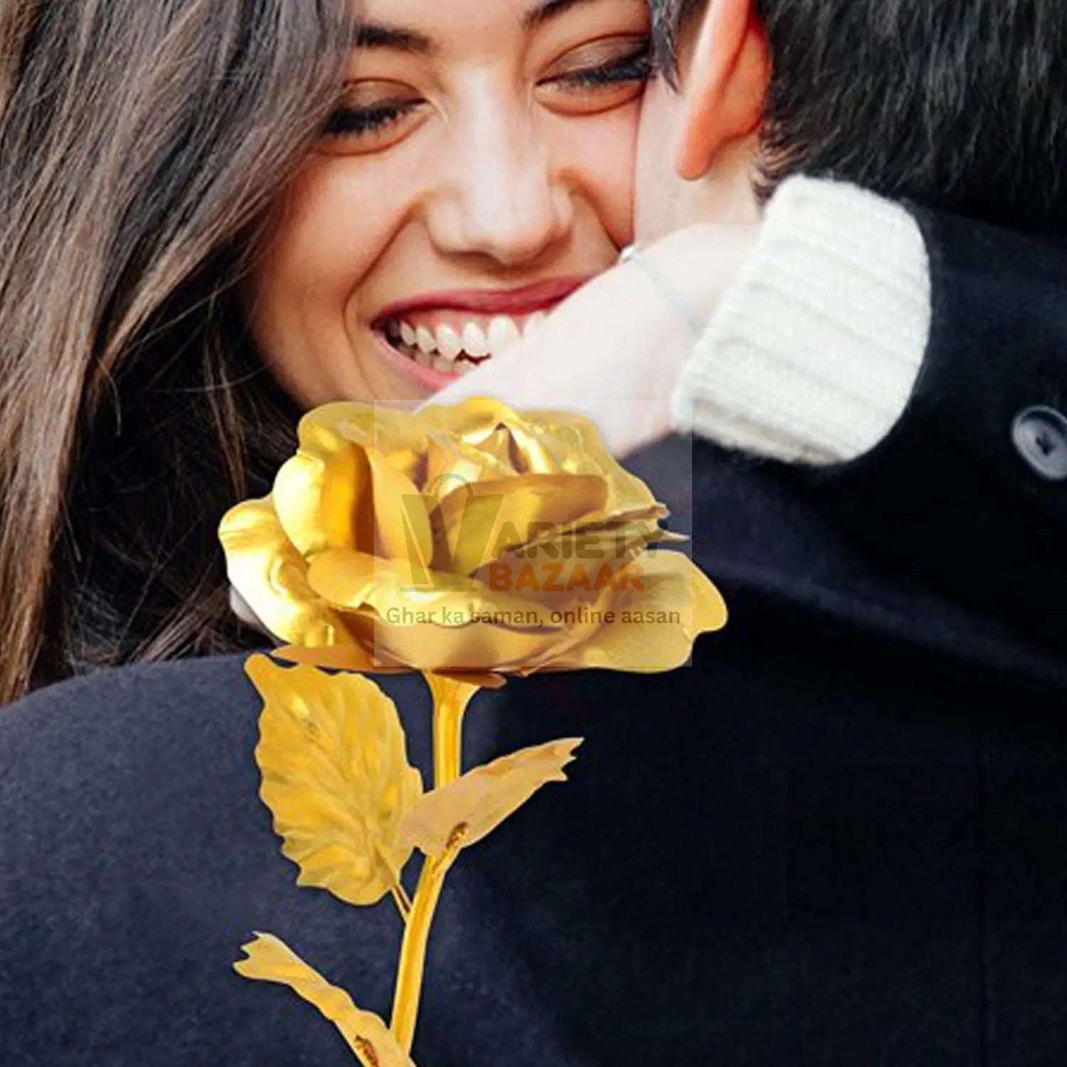 Luxury Decorative Gold Plated Artificial Golden Rose with Premium Box travel sahayak