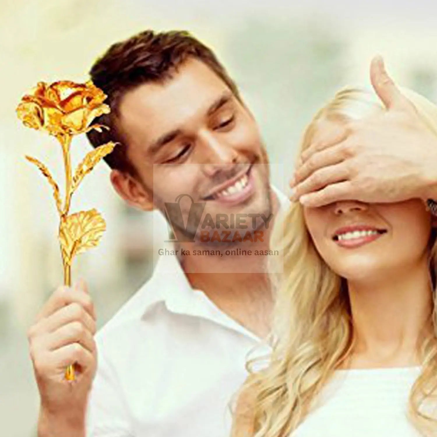 Luxury Decorative Gold Plated Artificial Golden Rose with Premium Box travel sahayak