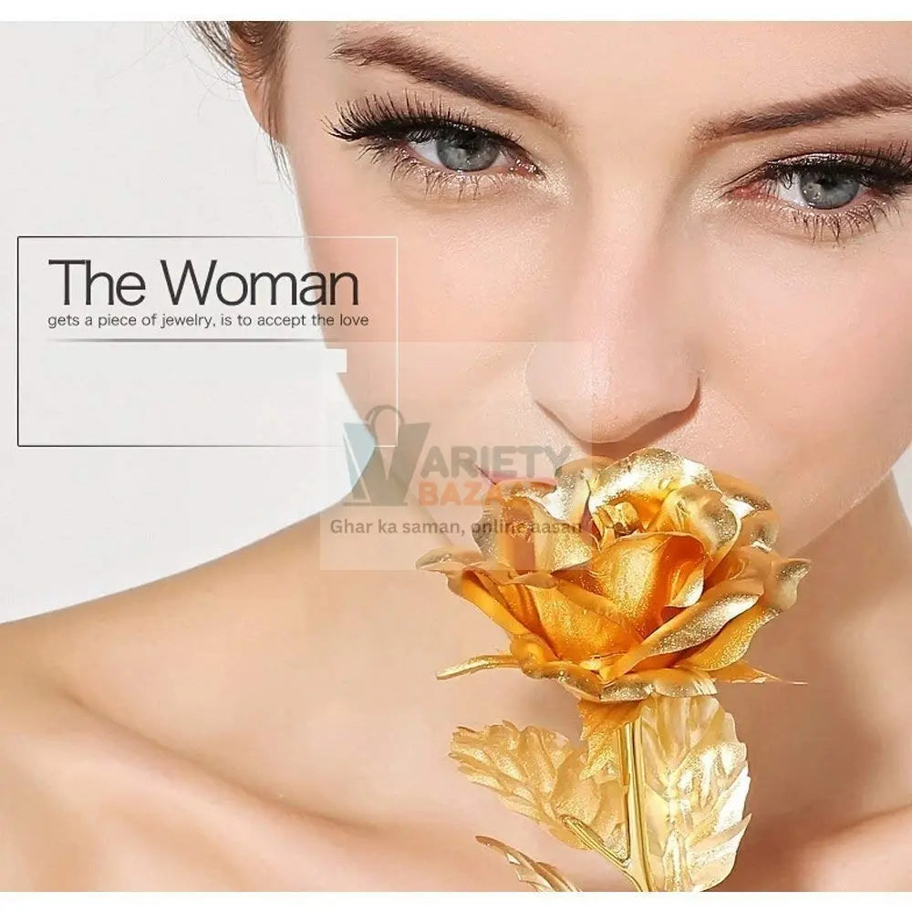 Luxury Decorative Gold Plated Artificial Golden Rose with Premium Box travel sahayak