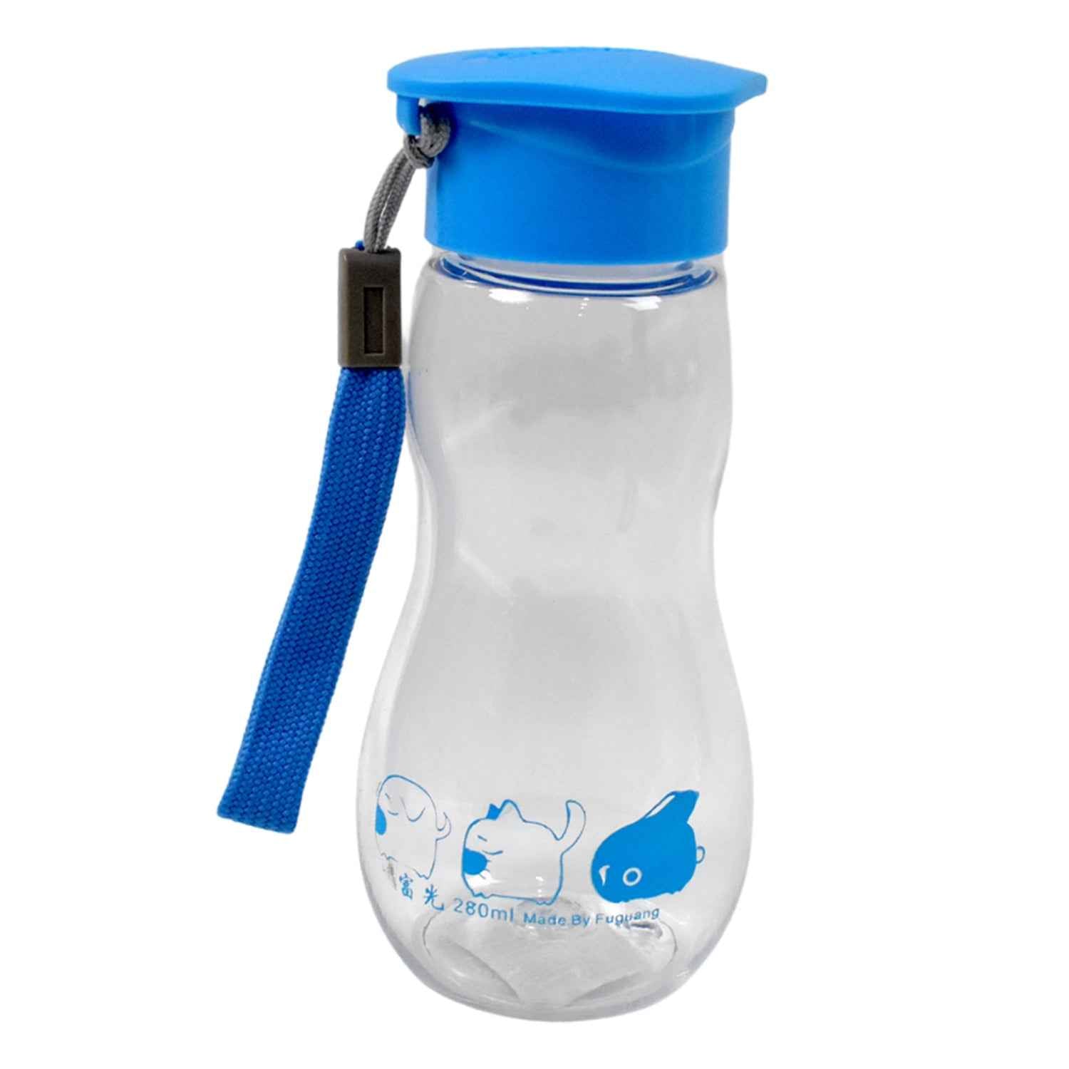 Transparent Travel Portable Water Bottle With Carry Straps (280 Ml 1 Pc)
