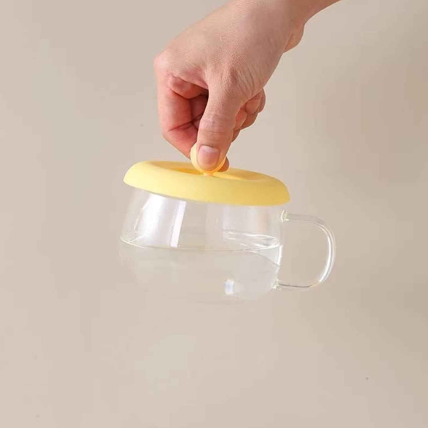 Cup Mug Lid Dust Proof Silicone Rubber Airtight Seal (Cup Spoon Not Included Only Lid 1 Pc)
