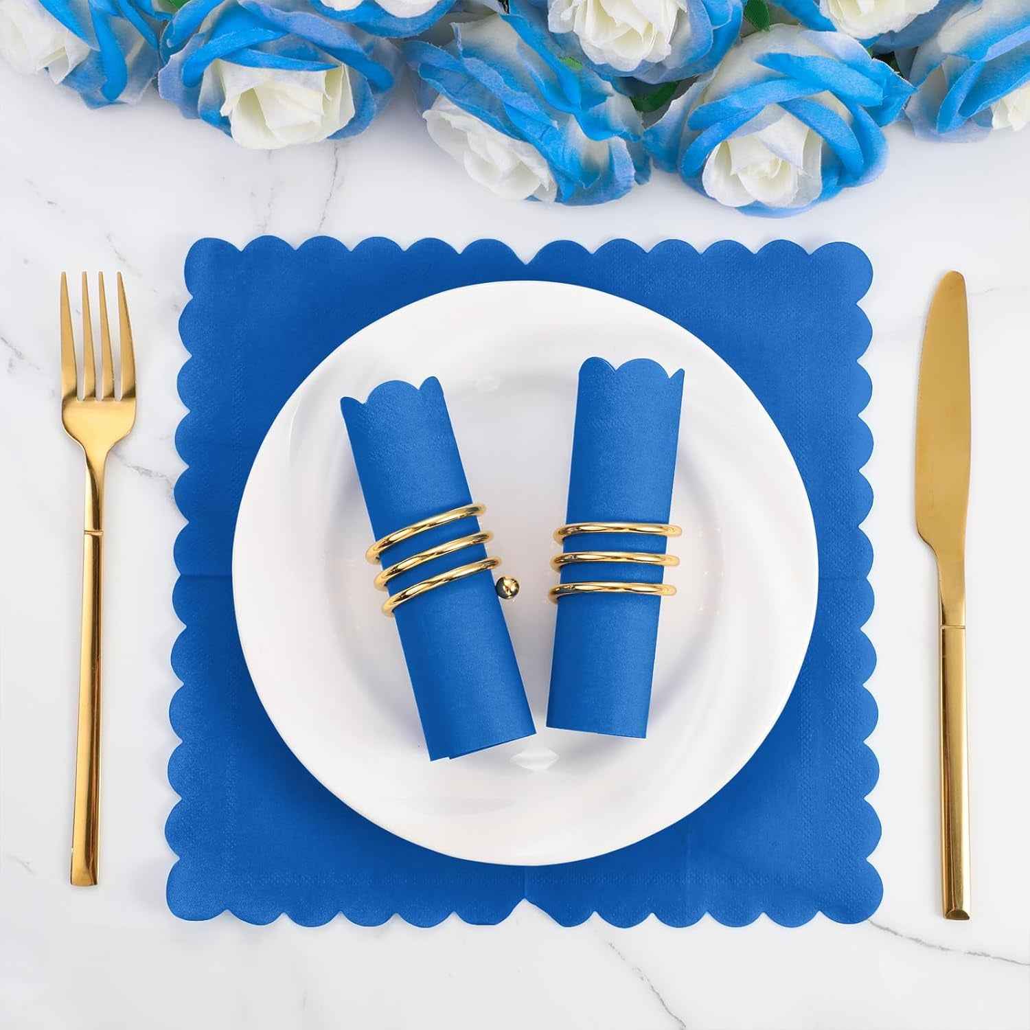 Royal Scalloped Disposable Paper Napkins (23 X 23 Cm Approx 120 Pc)