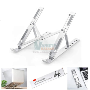 Metal Portable Laptop Stand – 6-Angle Adjustable Riser for Laptops, Phones & Tablets Variety Bazaar
