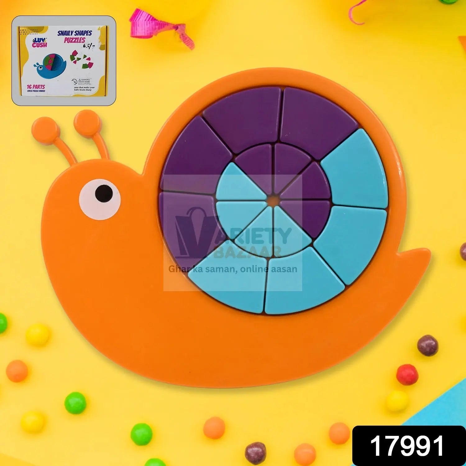 Mini Snail Puzzle – STEM Educational Toy, Puzzle Games for Ages 3-6 (Mix Color) Variety Bazaar