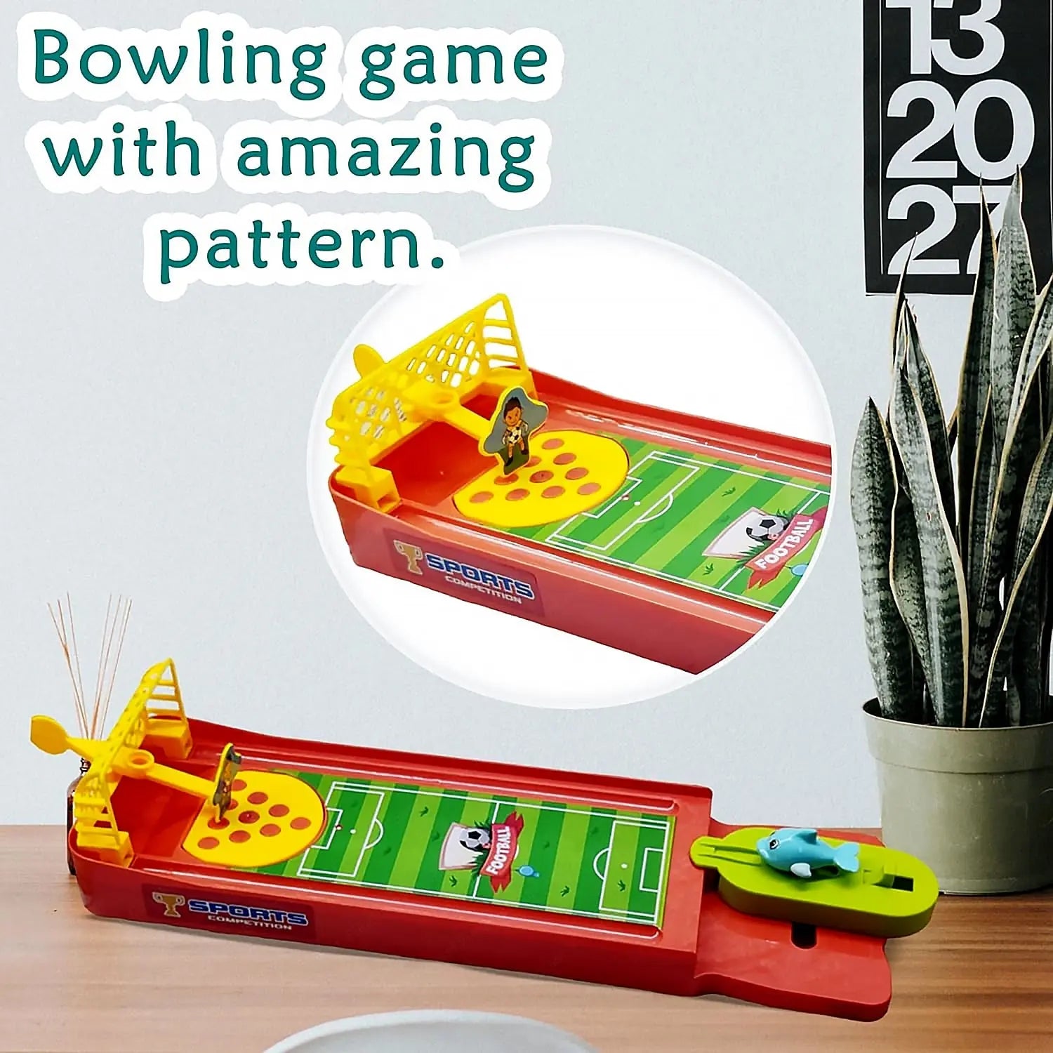 Mini Table Top Finger Football Game for Kids-Desktop Game for Kids & Adults, Fun Indoor Finger Bowling Game for Boys & Girls, Family Board Game Variety Bazaar