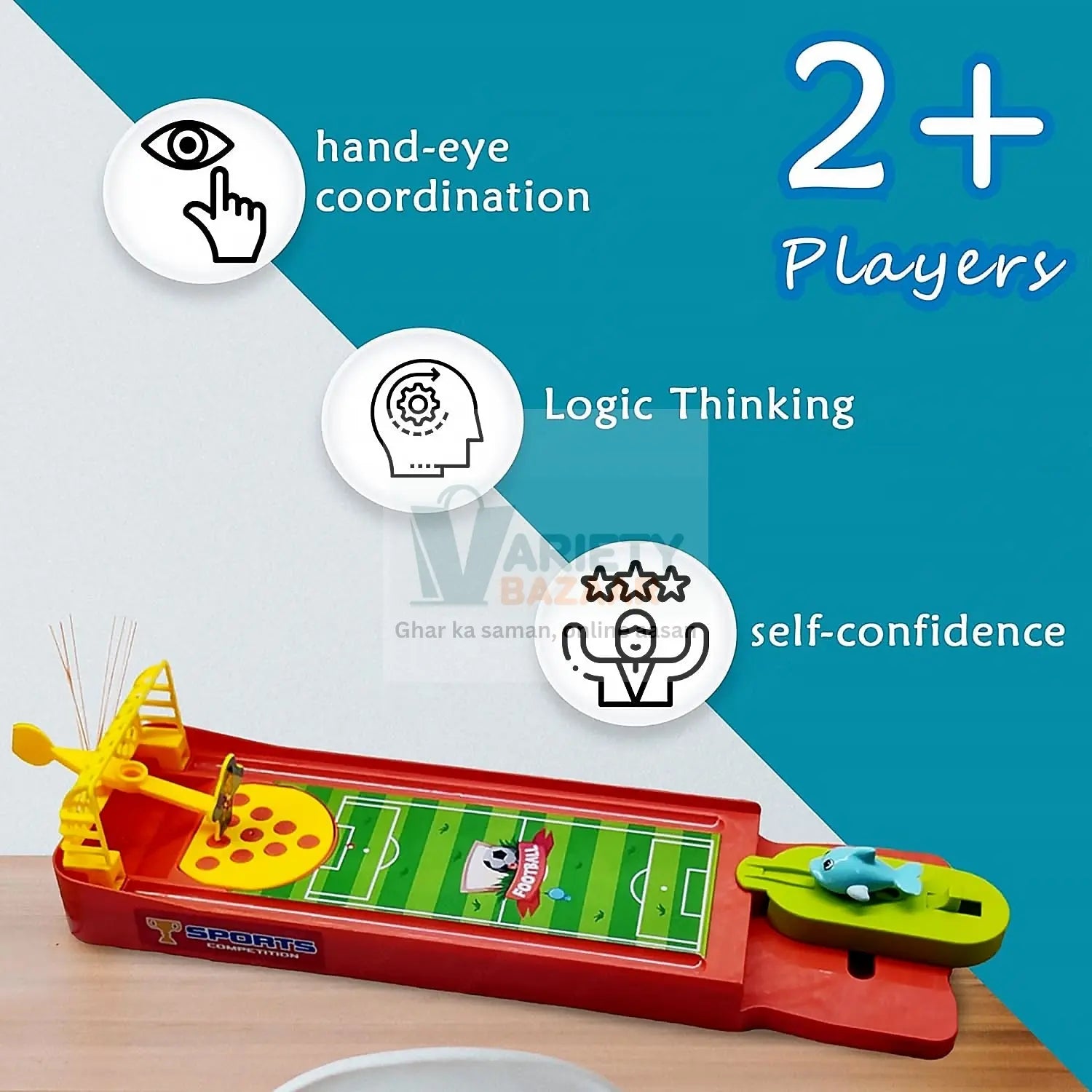 Mini Table Top Finger Football Game for Kids-Desktop Game for Kids & Adults, Fun Indoor Finger Bowling Game for Boys & Girls, Family Board Game Variety Bazaar
