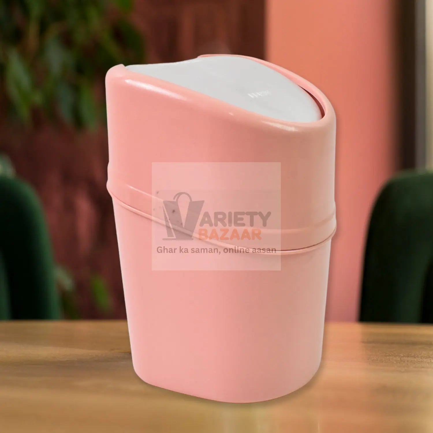 Mini Trash Can, Dustbin Plastic Garbage Can with Lid (1 Pc) Variety Bazaar