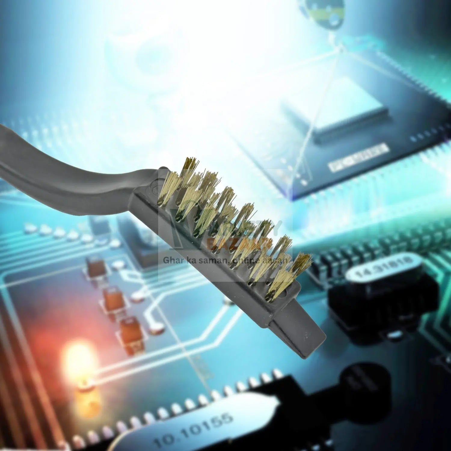 Mini Wire Brush Set Brass Nylon Stainless Steel Bristles Household Cleaning Brush for Gas Stove, Smoke Machine Tool Burner Tiles Tap Rust Removal Welding Slag Dirt & Paint Scrubbing (3 Pcs Set) Variety Bazaar