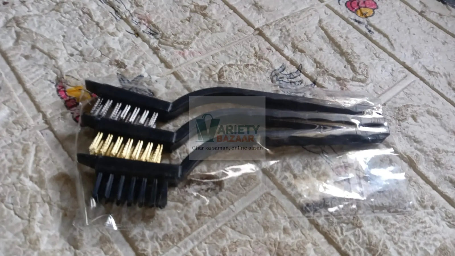 Mini Wire Brush Set Brass Nylon Stainless Steel Bristles Household Cleaning Brush for Gas Stove, Smoke Machine Tool Burner Tiles Tap Rust Removal Welding Slag Dirt & Paint Scrubbing (3 Pcs Set) Variety Bazaar