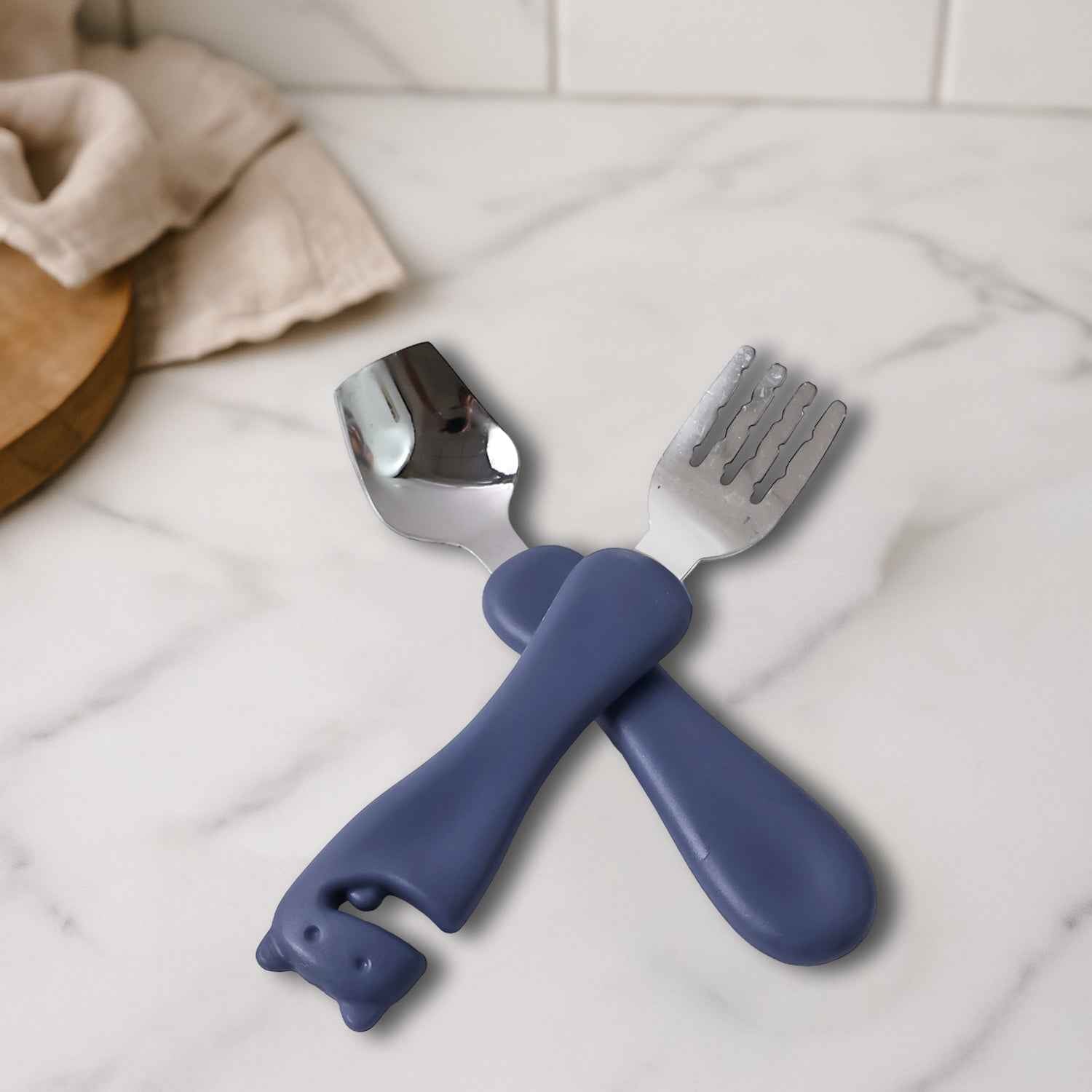 Supermom Foodie Stainless Steel Spoon Fork (2 Pc Set)