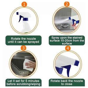 0310 Kitchen Cleaner Spray Oil Grease Stain Remover Stove Chimney Cleaner Spray Non-flammable Nontoxic Magic Degreaser Spray For Kitchen Gas Stove Cleaning Spray (Approx 500ml)