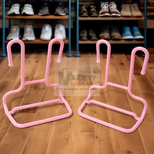 Multi-Function Shelf Drying Rack Shoe Rack Stand Hanger Shoes Hanging Storage Wardrobe Organizer Rack, Shoe Organizer Stand Closet Shoe Organizer Shoe Holder (2 Pc Set) Variety Bazaar