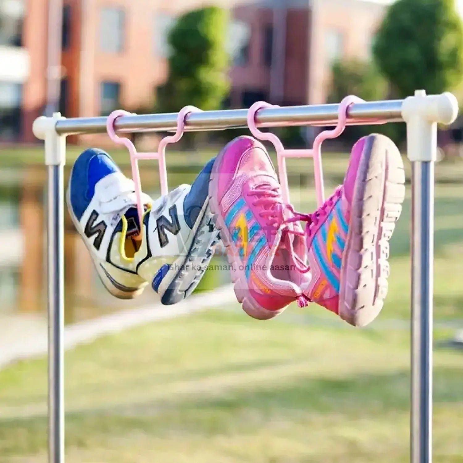 Multi-Function Shelf Drying Rack Shoe Rack Stand Hanger Shoes Hanging Storage Wardrobe Organizer Rack, Shoe Organizer Stand Closet Shoe Organizer Shoe Holder (2 Pc Set) Variety Bazaar