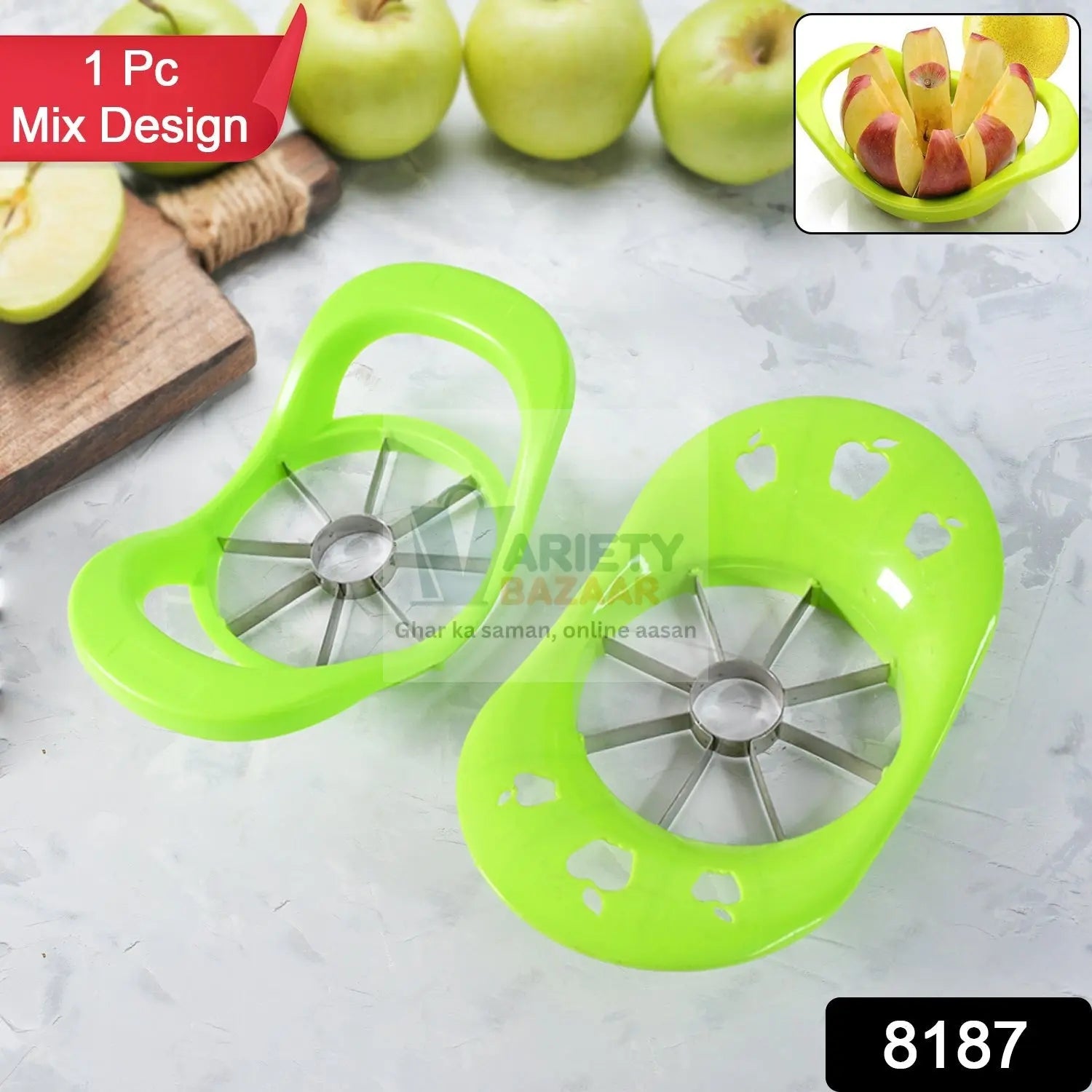 Multi Purpose Fruit Slicer Apple Cutter Regular With 8 Stainless Steel Blades Apple Slicer (1 Pc) Variety Bazaar
