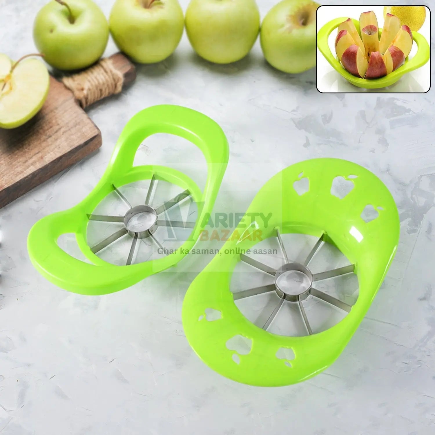 Multi Purpose Fruit Slicer Apple Cutter Regular With 8 Stainless Steel Blades Apple Slicer (1 Pc) Variety Bazaar