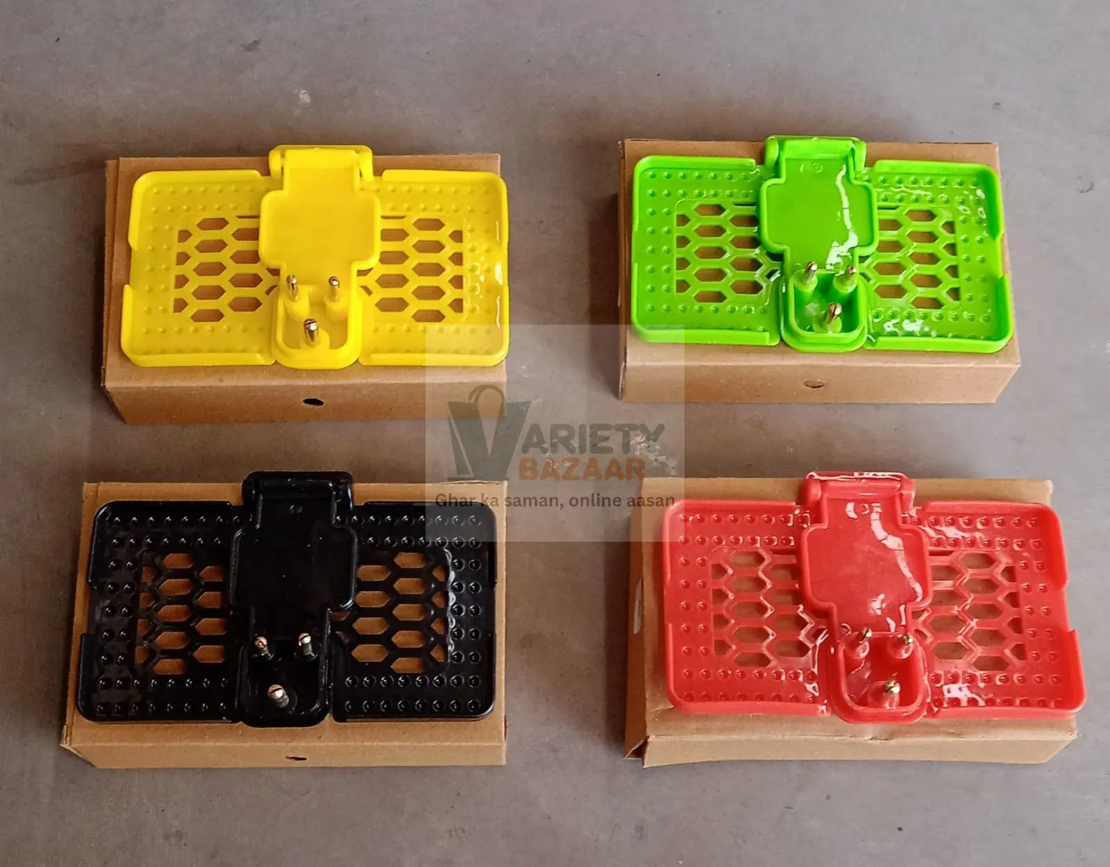 Multi-Purpose Wall Holder Stand for Charging Mobile, Just Fit in Socket and Hang (Mix Color / 1 pc) Variety Bazaar