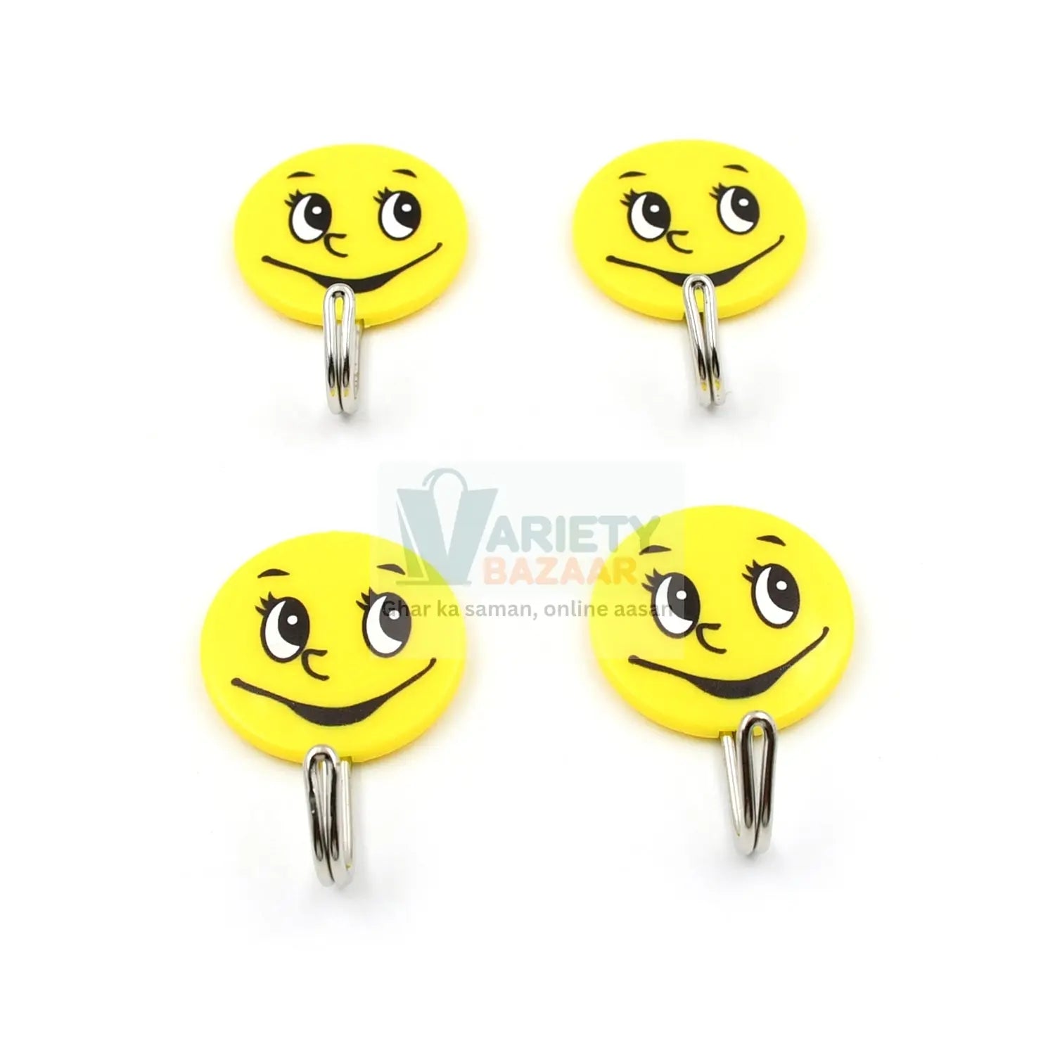Multipurpose Big Self Adhesive Smiley Cartoon Wall Hooks Multipurpose Strong Wall Sticker Hooks Wall Hook Holder Door Hanger Travel Sahayak