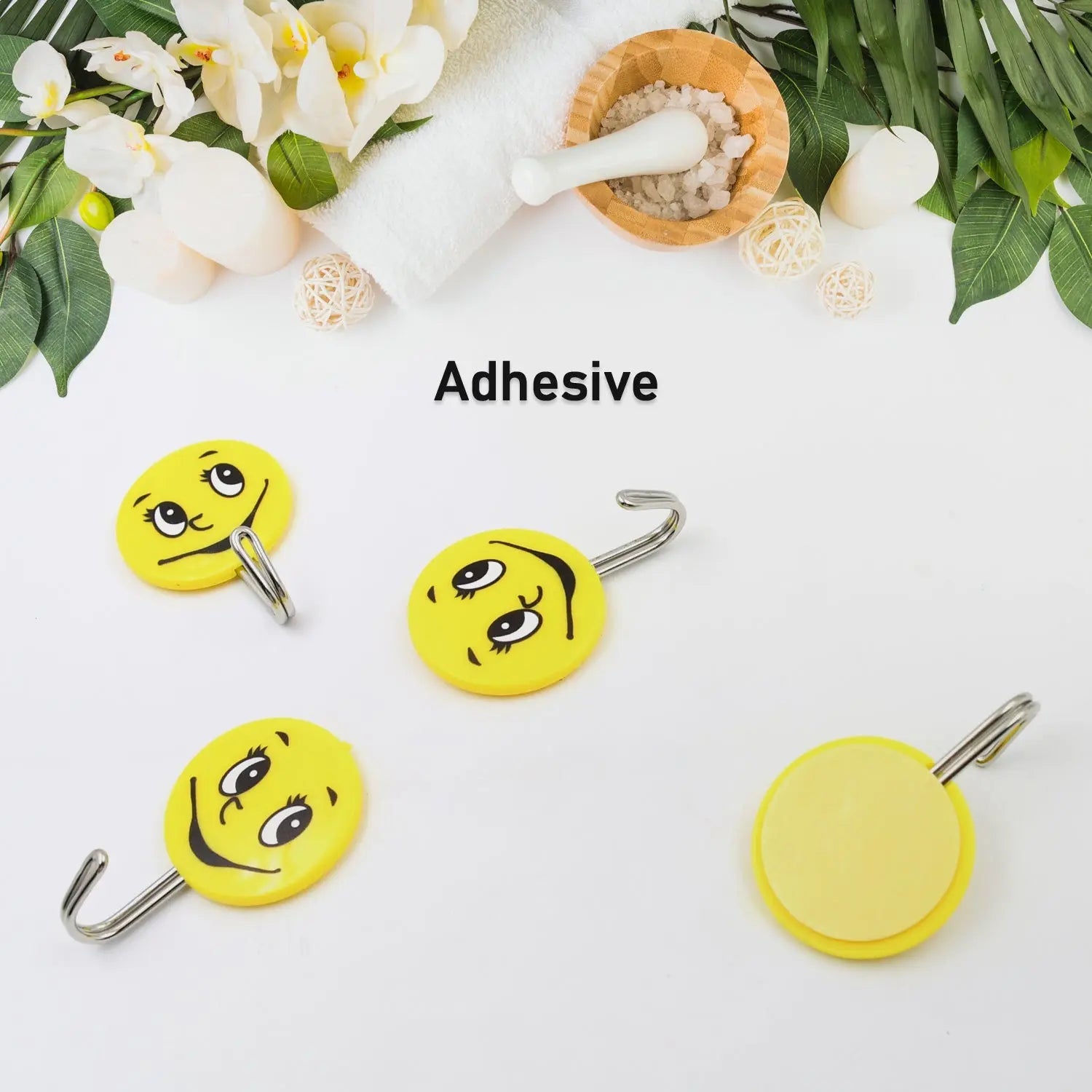 Multipurpose Big Self Adhesive Smiley Cartoon Wall Hooks Multipurpose Strong Wall Sticker Hooks Wall Hook Holder Door Hanger Travel Sahayak