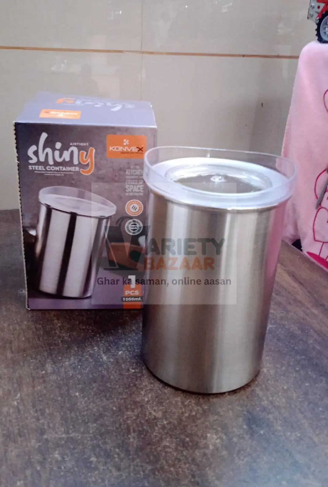 Multipurpose Stainless Steel Airtight Containers with See Through Lid (1 Pc / 1000 ML) Variety Bazaar