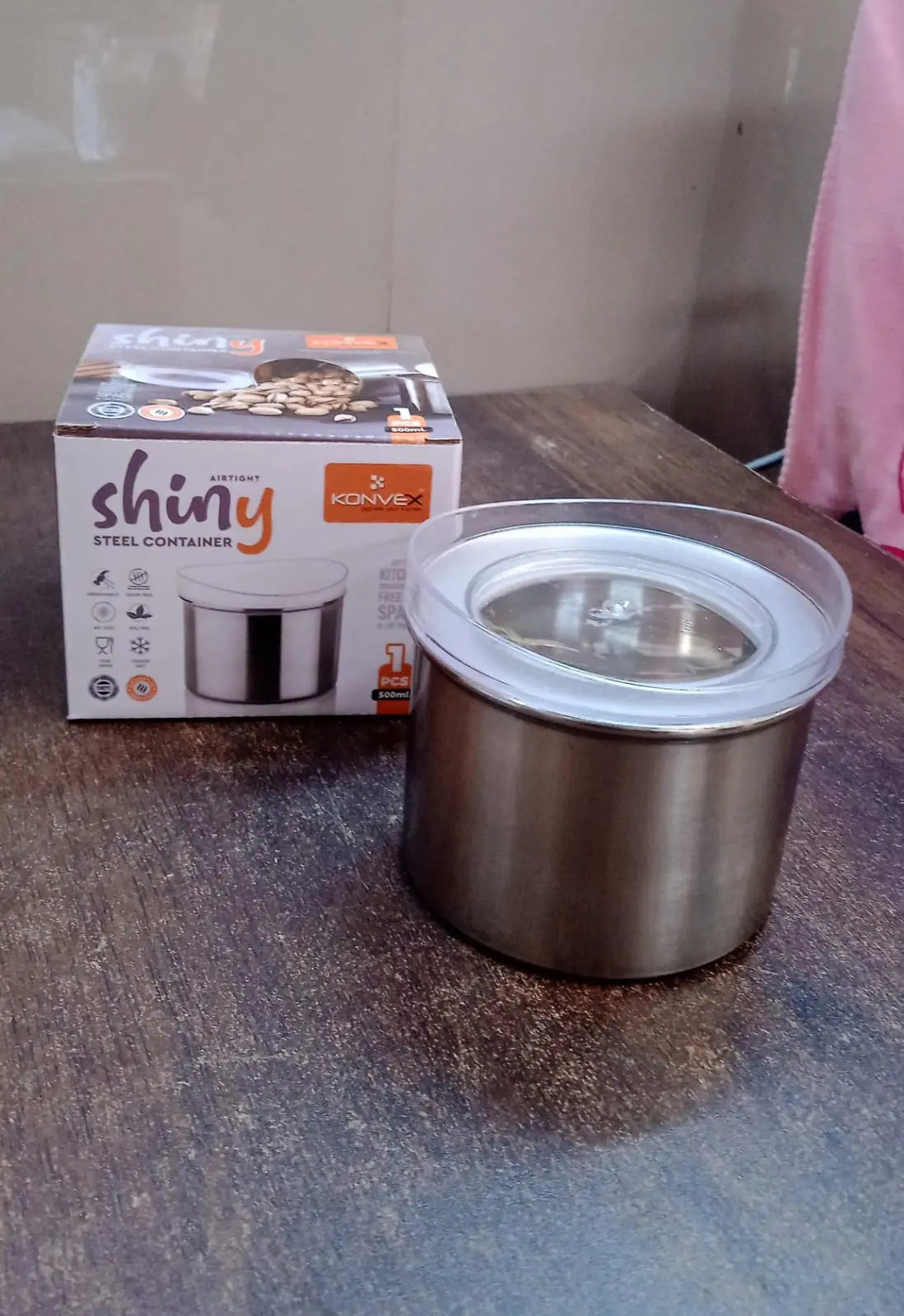 Multipurpose Stainless Steel Airtight Containers with See Through Lid (1 Pc / 500 ML) Variety Bazaar
