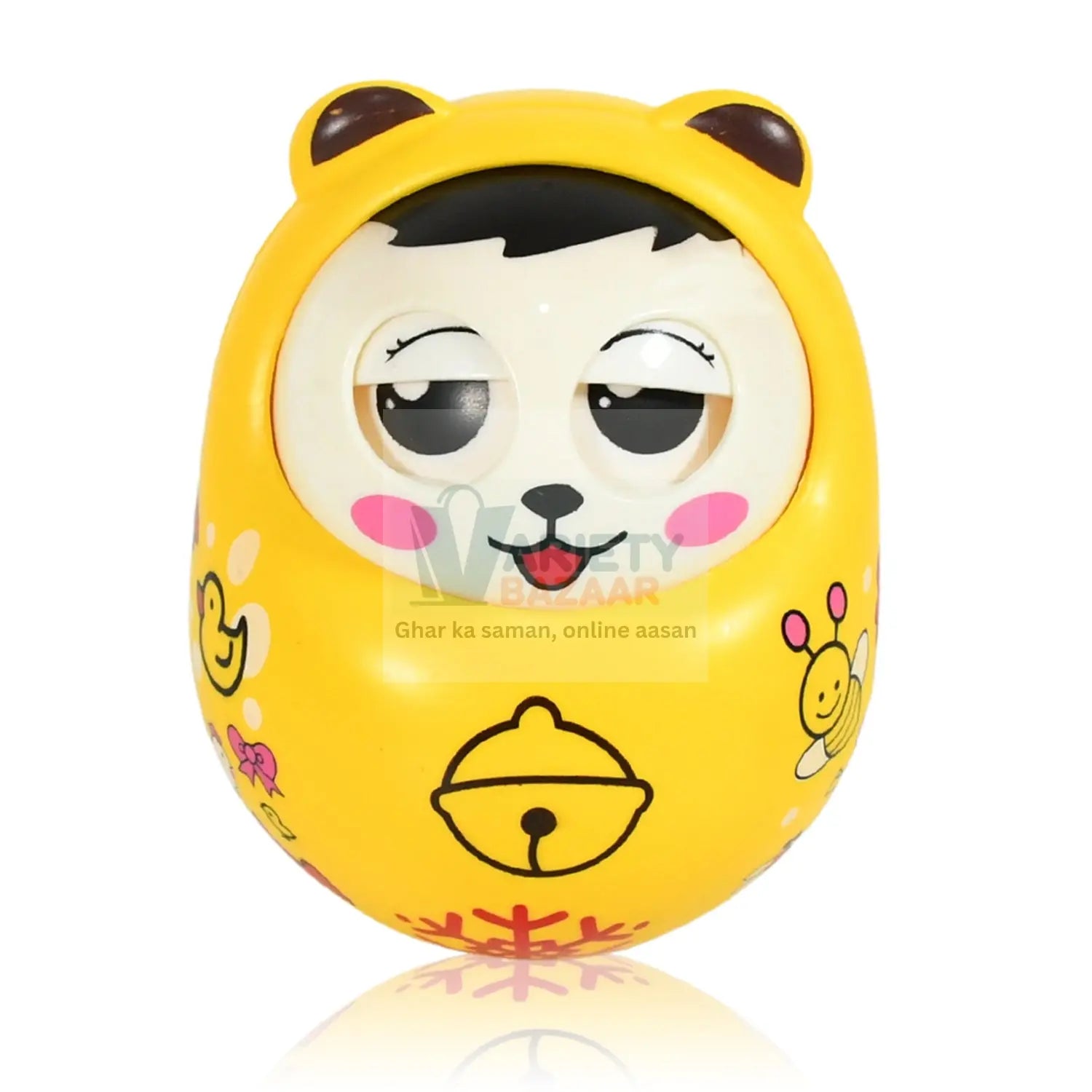 Musical Roly Poly Toys for Baby | Push and Shake Wobbling Toy with Music | Tumbler Doll Toy for Babies | Sound Balancing Doll Toys for Baby Boys, Girls 8+ Months Multicolor (1 Pc) Variety Bazaar