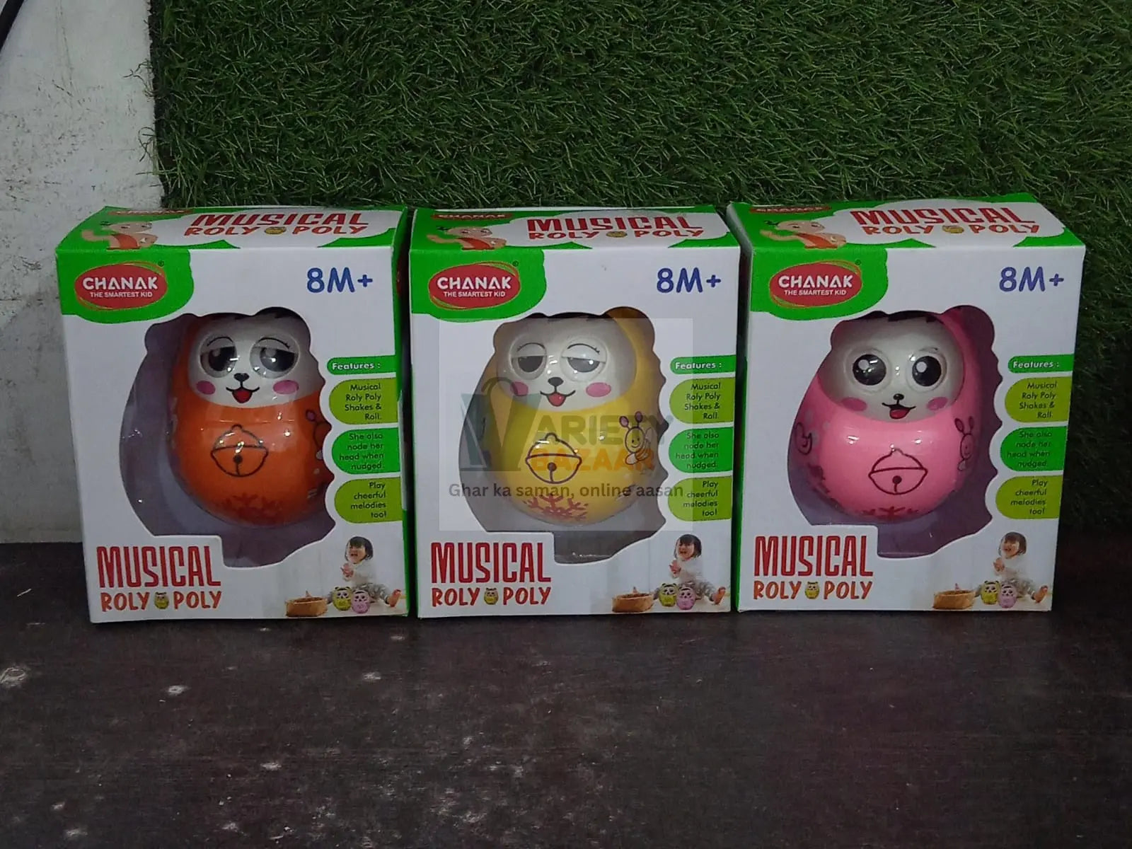 Musical Roly Poly Toys for Baby | Push and Shake Wobbling Toy with Music | Tumbler Doll Toy for Babies | Sound Balancing Doll Toys for Baby Boys, Girls 8+ Months Multicolor (1 Pc) Variety Bazaar