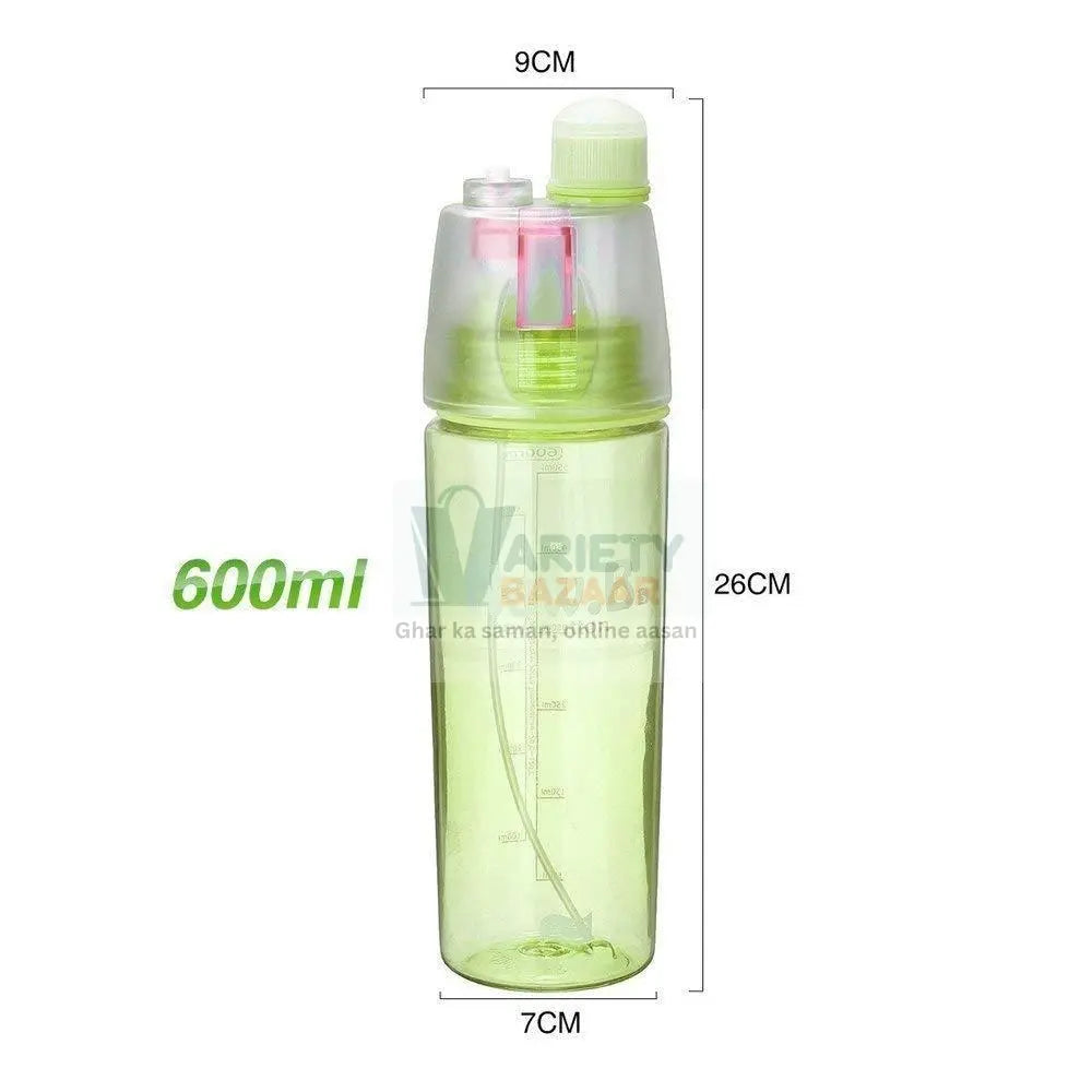 New Spray Portable Water Bottle (600ML) Variety Bazaar